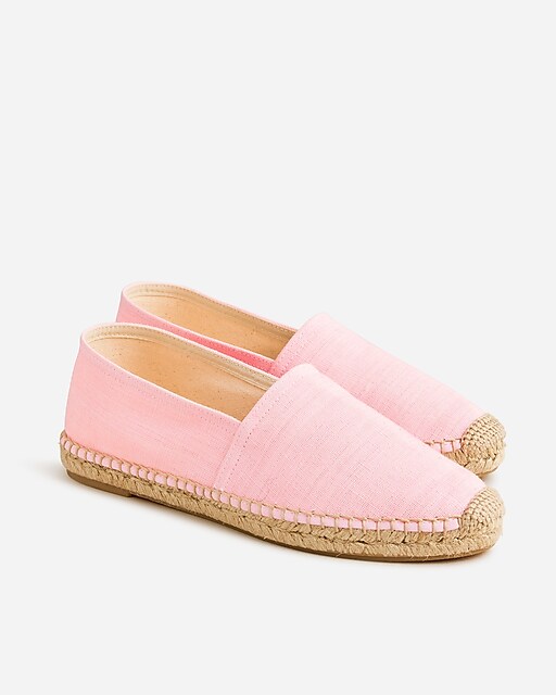 womens Made-in-Spain espadrille flats in linen-cotton blend