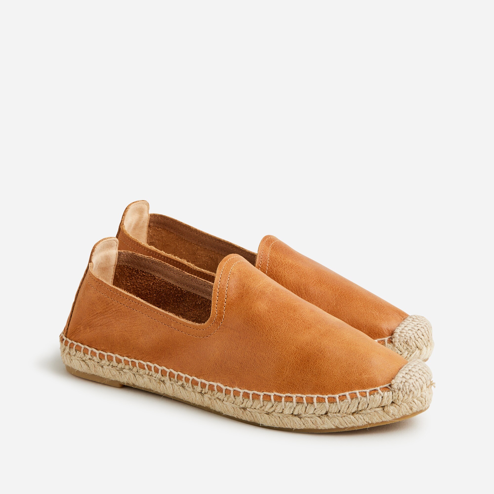 Made-in-Spain espadrille flats in leather