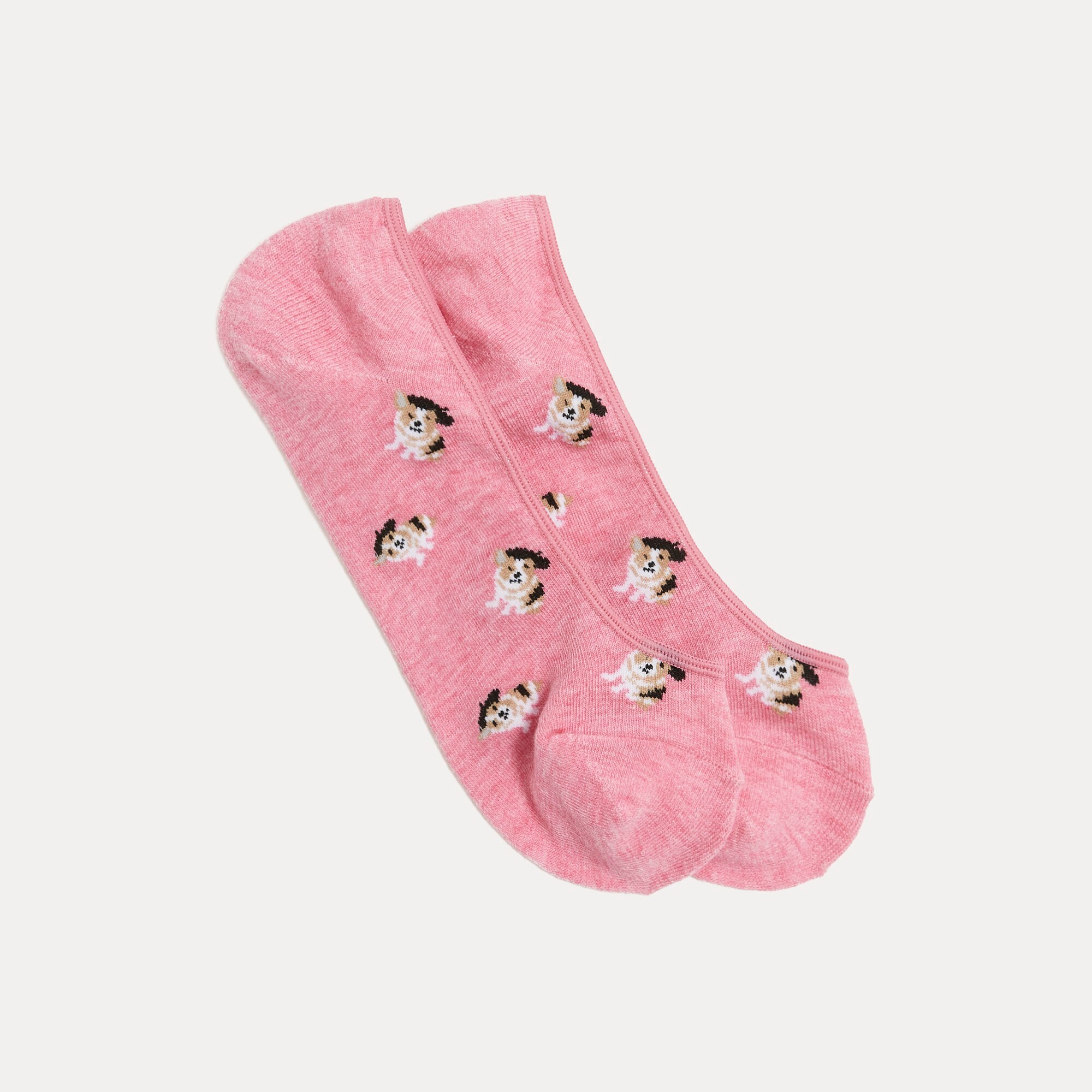 Corgis in berets no-show socks