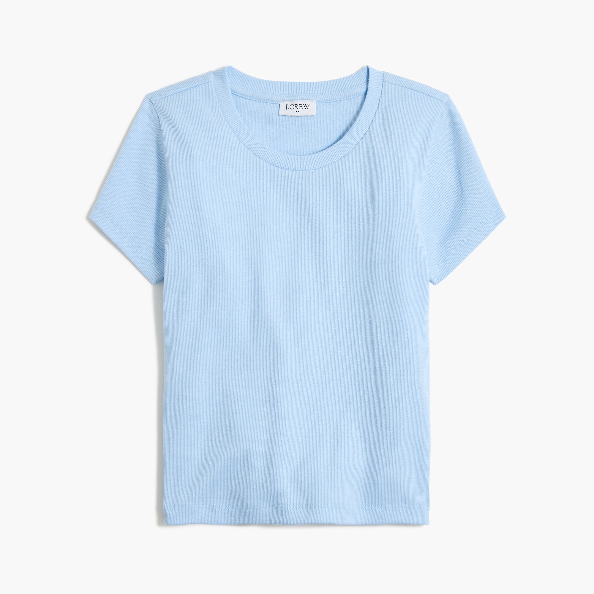 crewneck cropped ribbed tee for women