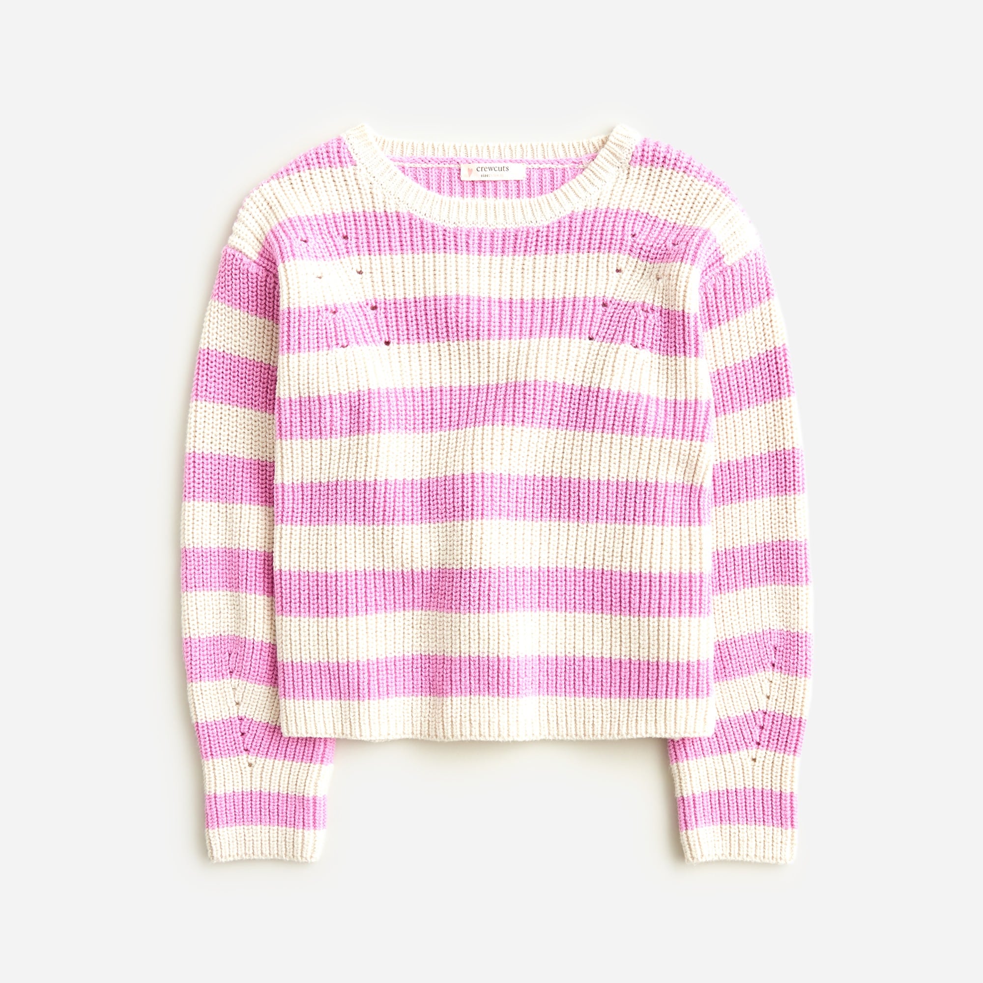  Girls' striped crewneck sweater