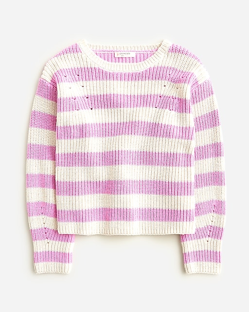 girls Girls' striped crewneck sweater