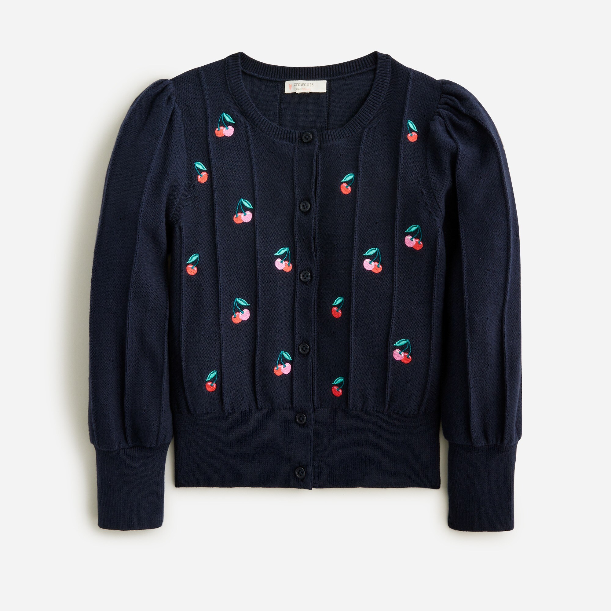 girls Girls' embroidered cherry cardigan sweater