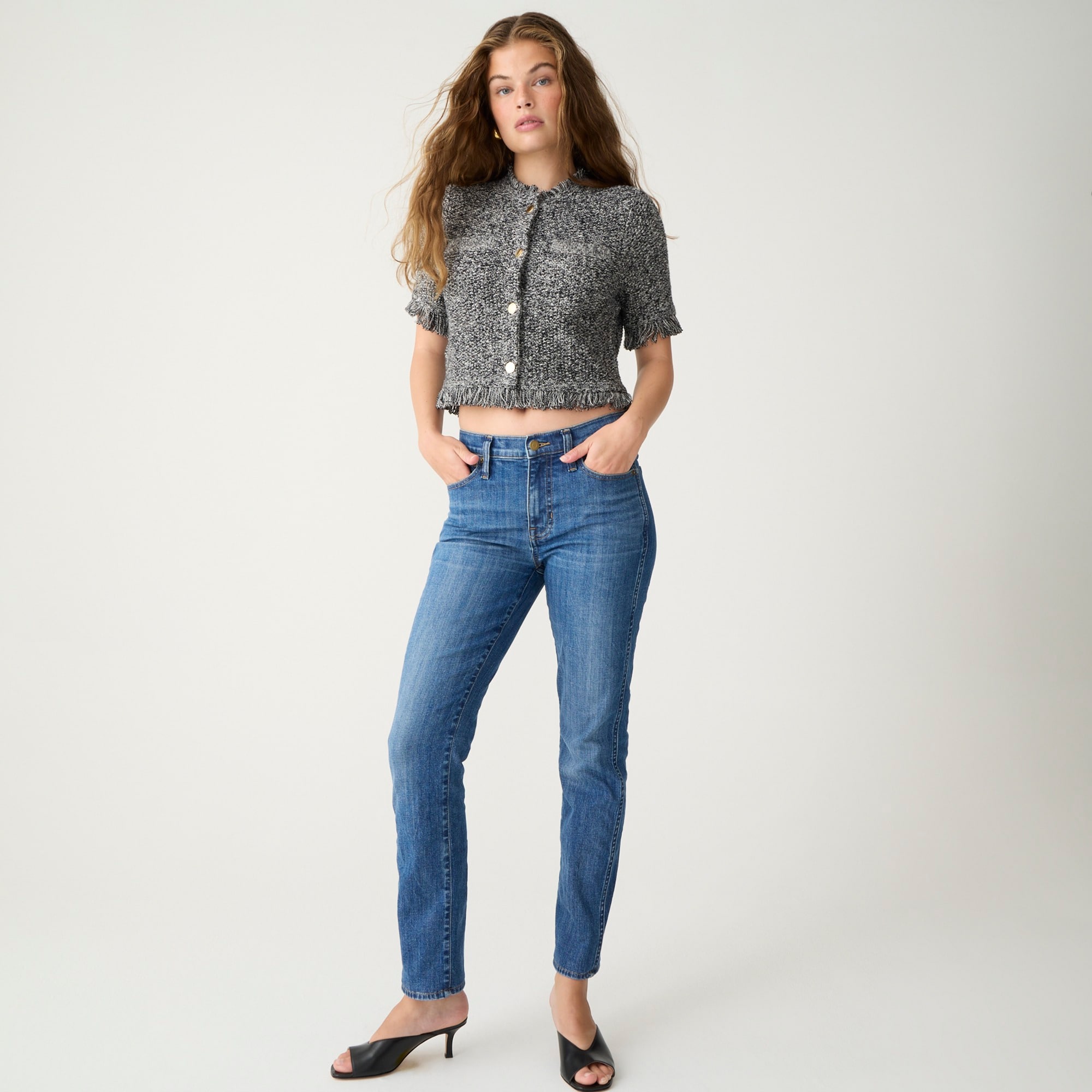 womens Petite 9&quot; vintage slim-straight jean in Bensen wash