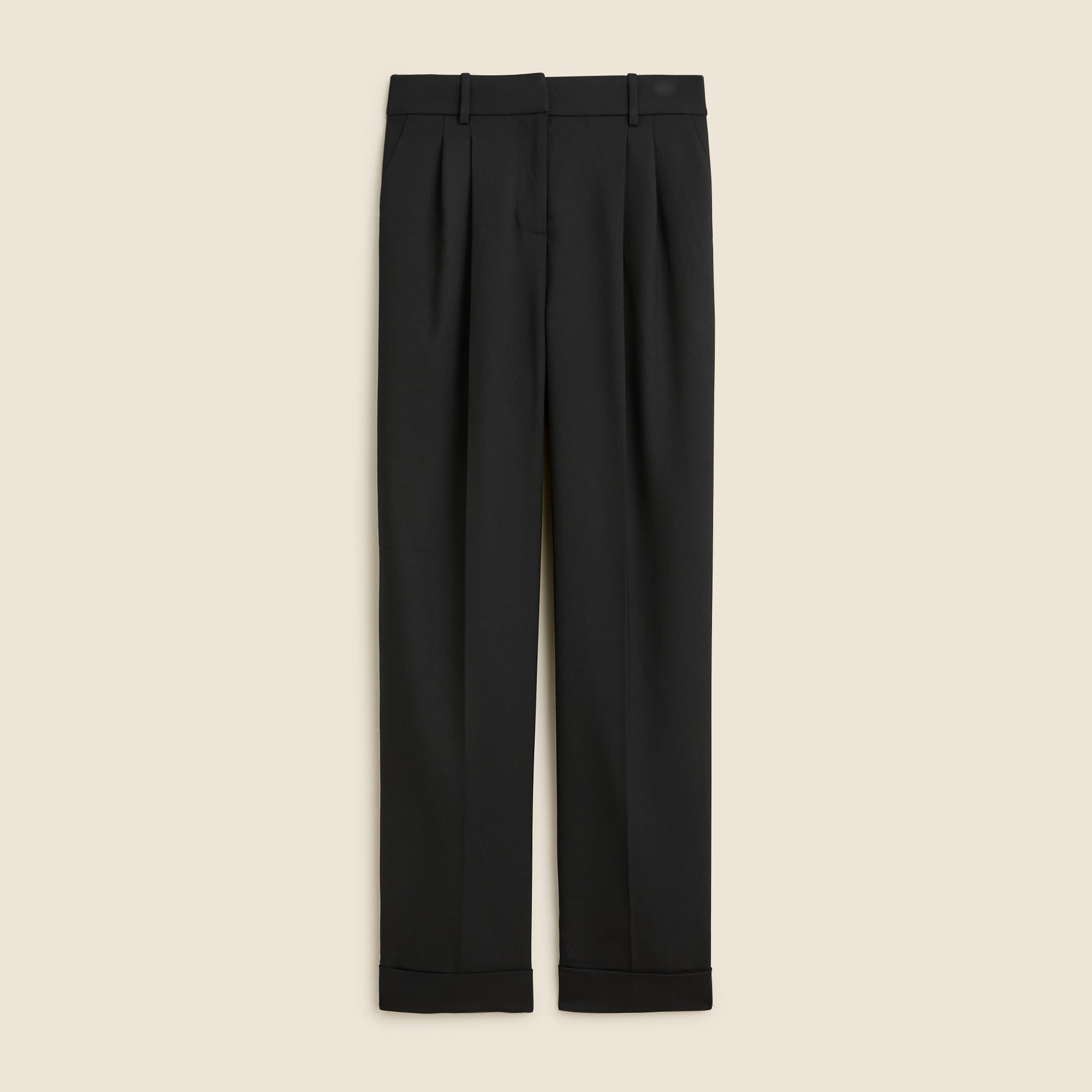 womens Petite wide-leg essential pant in Italian city wool blend