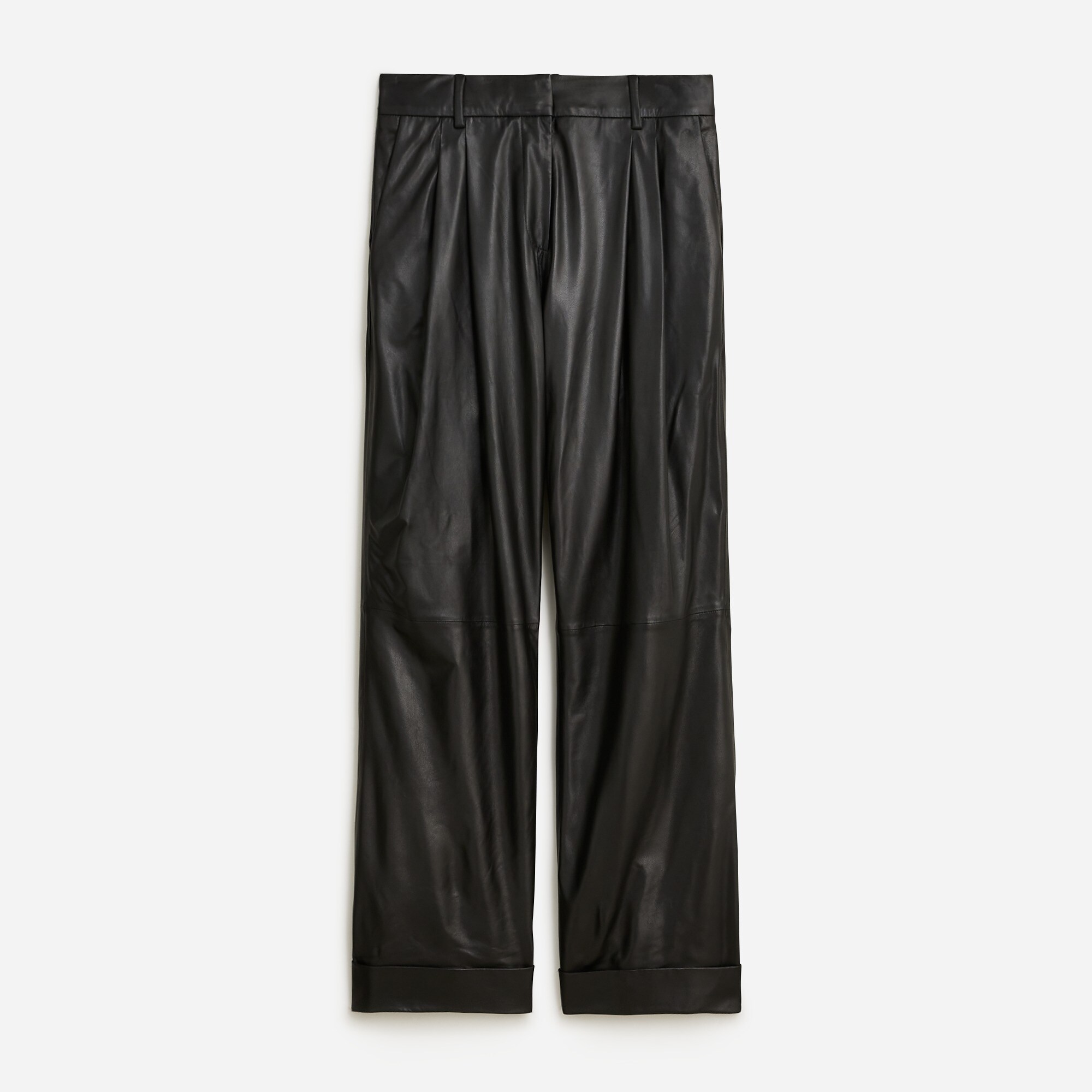 Collection wide-leg essential pant in lightweight leather