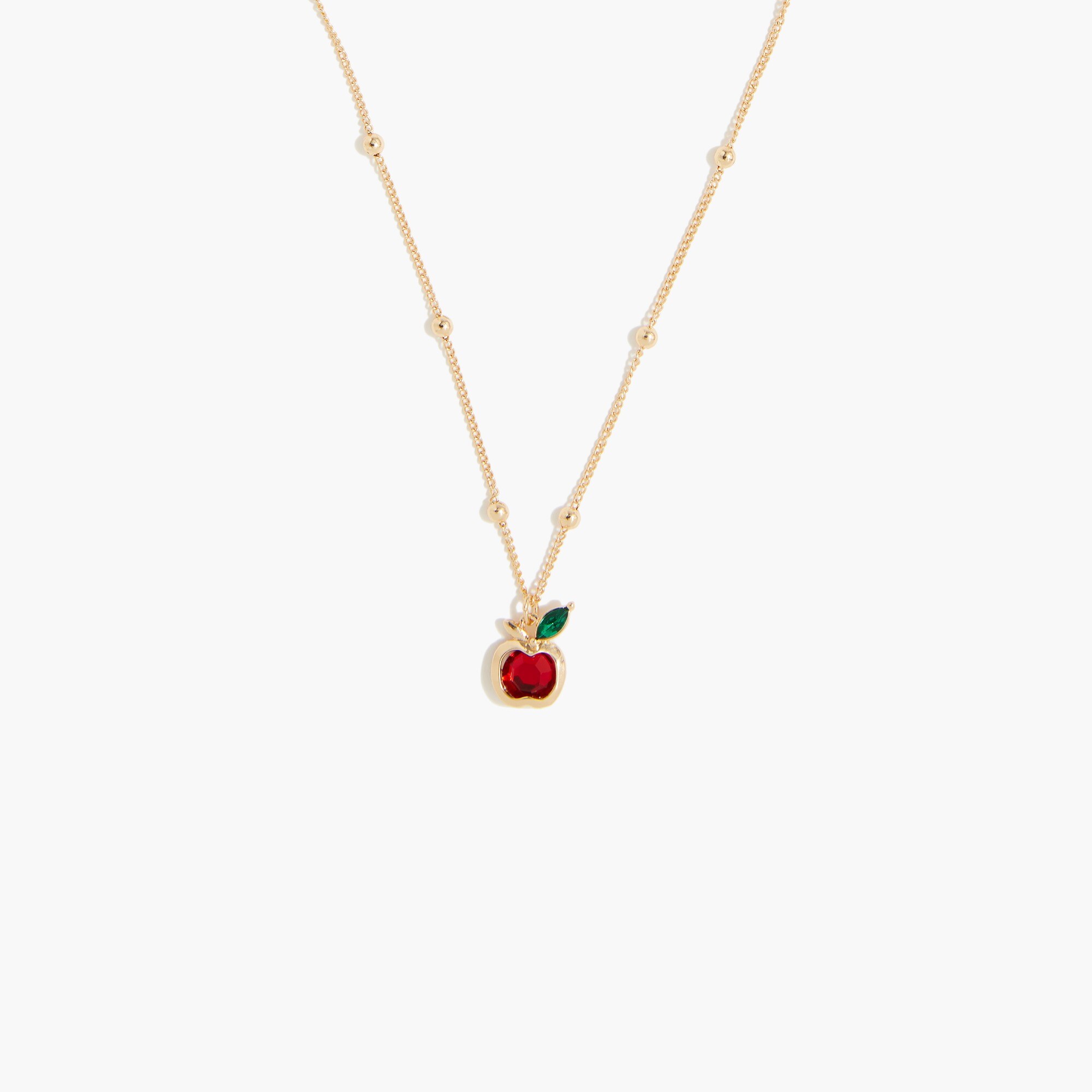 girls' apple gem necklace for girls