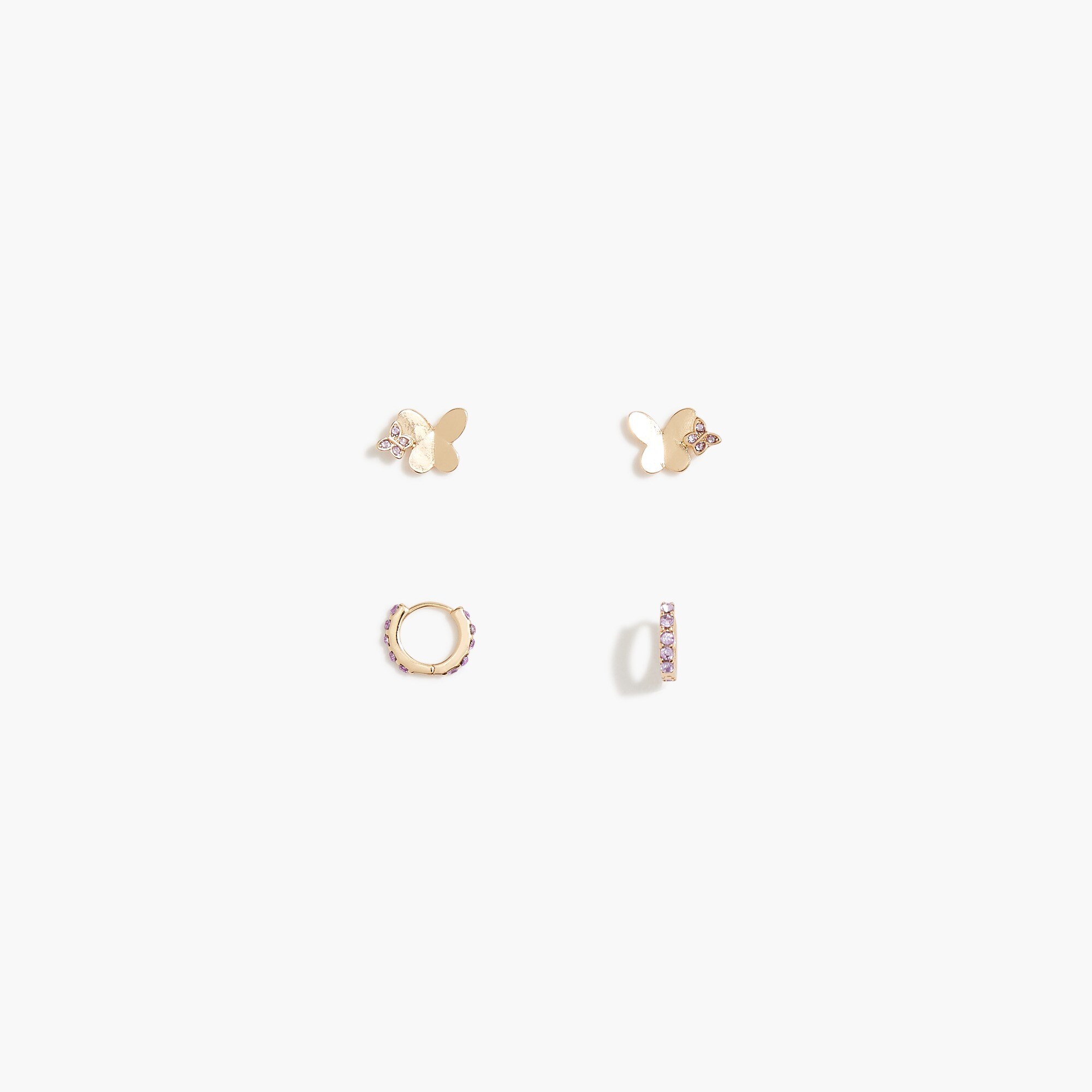 Girls' butterfly earrings set-of-two