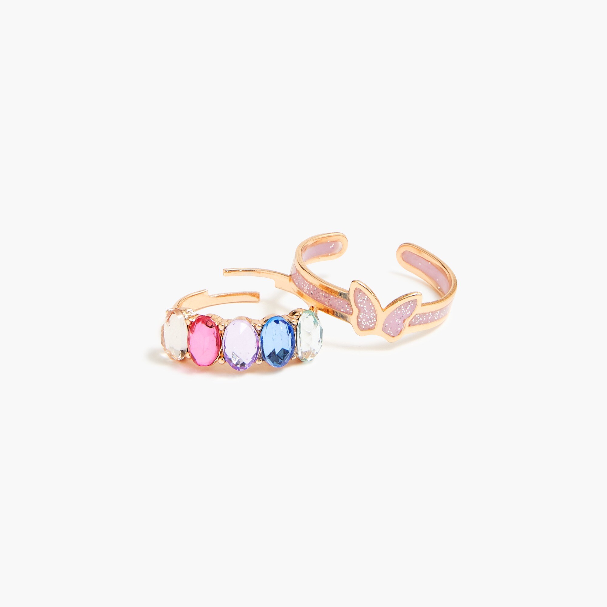 Girls' butterfly rings set-of-two