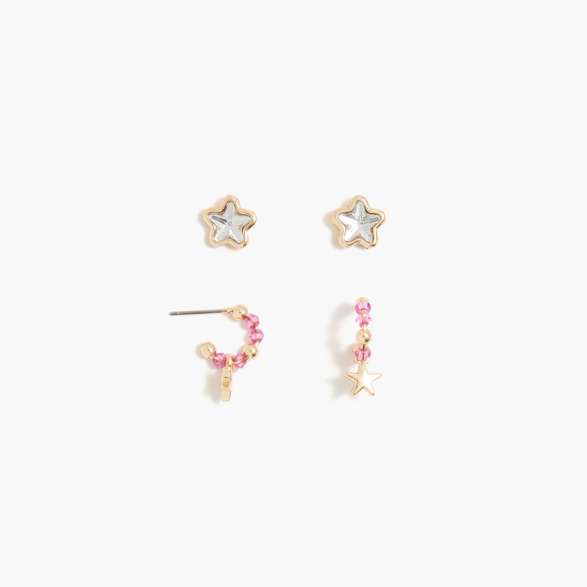 Girls' glitter star earrings set