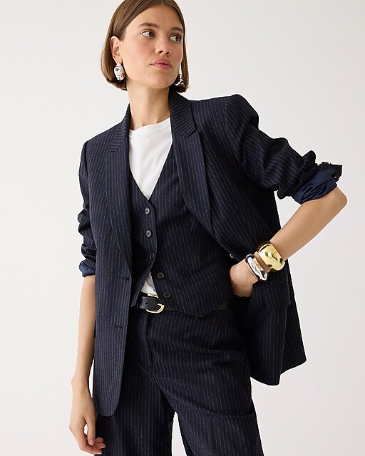 womens Collection oversized blazer in pinstripe Italian wool