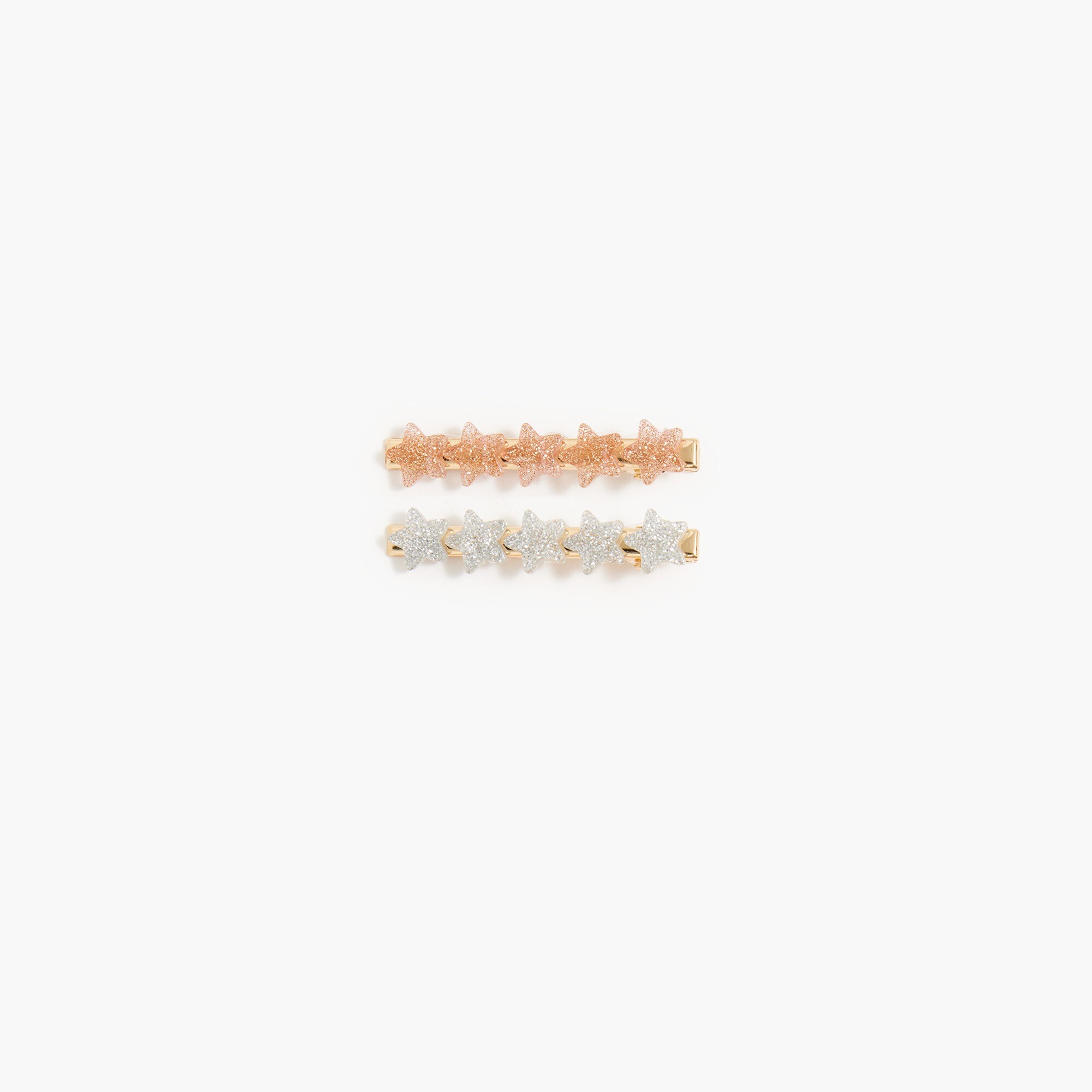Girls' glitter star hair clips set-of-two