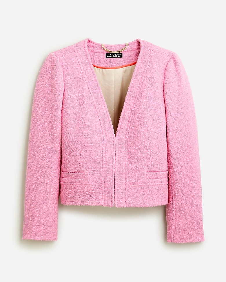 J.Crew: Collarless Lady Jacket In Maritime Tweed For Women