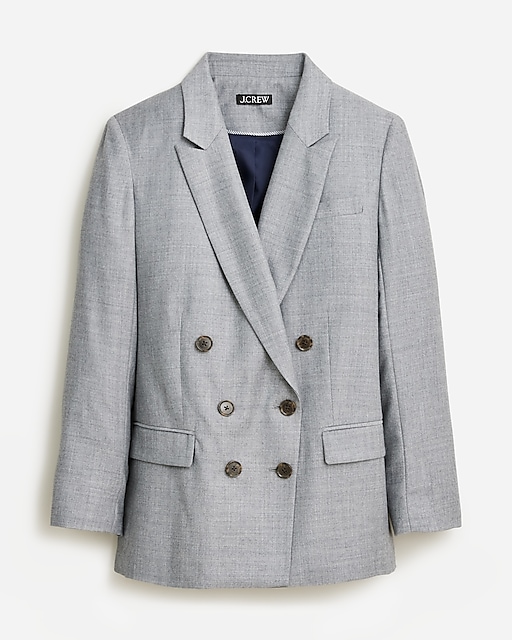  Collection relaxed double-breasted blazer in drapey wool blend