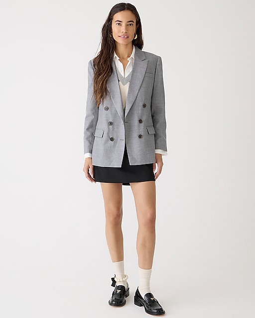 womens Collection relaxed double-breasted blazer in drapey wool blend