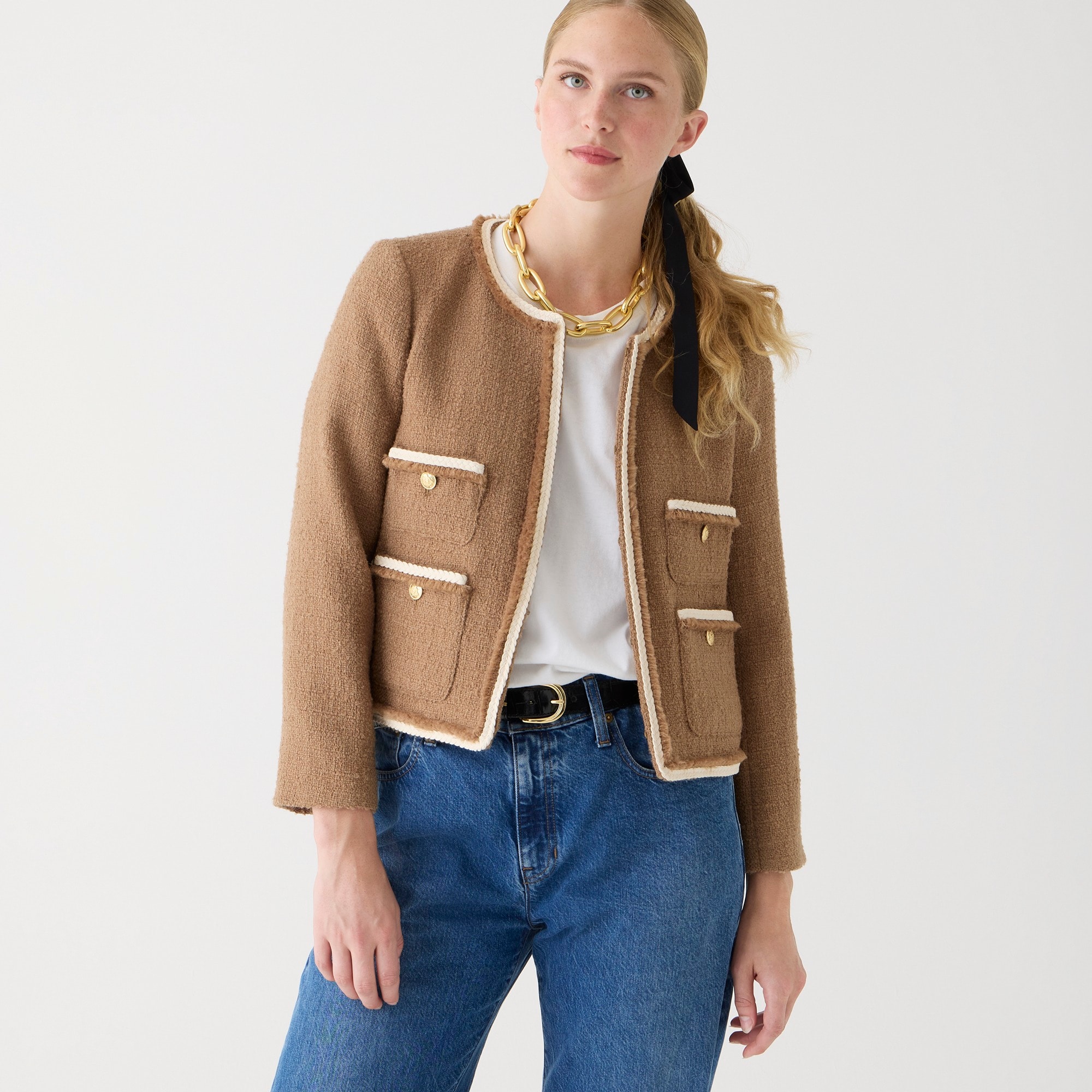 j.crew: frances lady jacket in maritime tweed for women