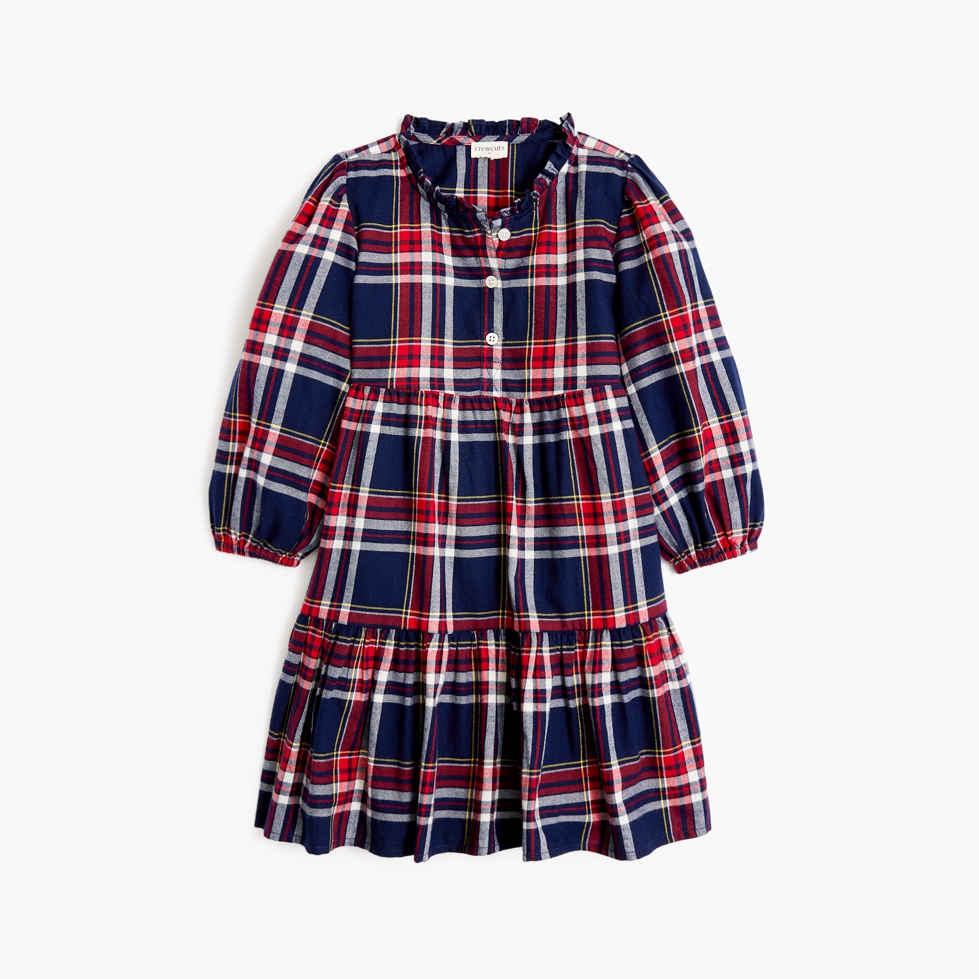 girls' tiered flannel dress for girls