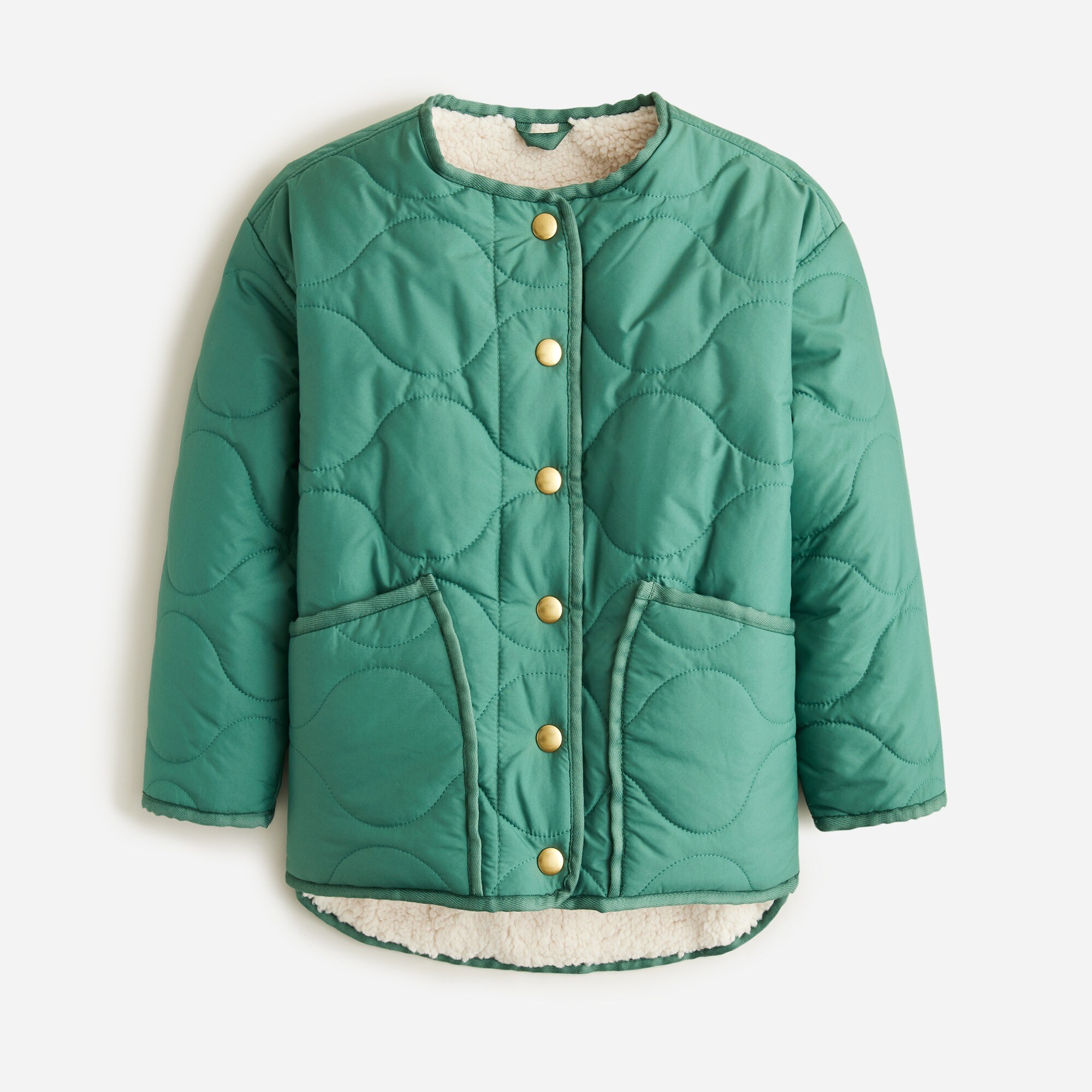 Girls' Reversible Quilted Sherpa Jacket For Girls | J.Crew
