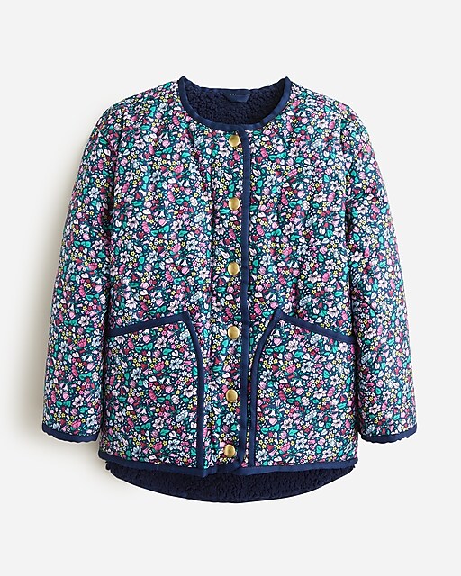  Girls' reversible quilted sherpa jacket