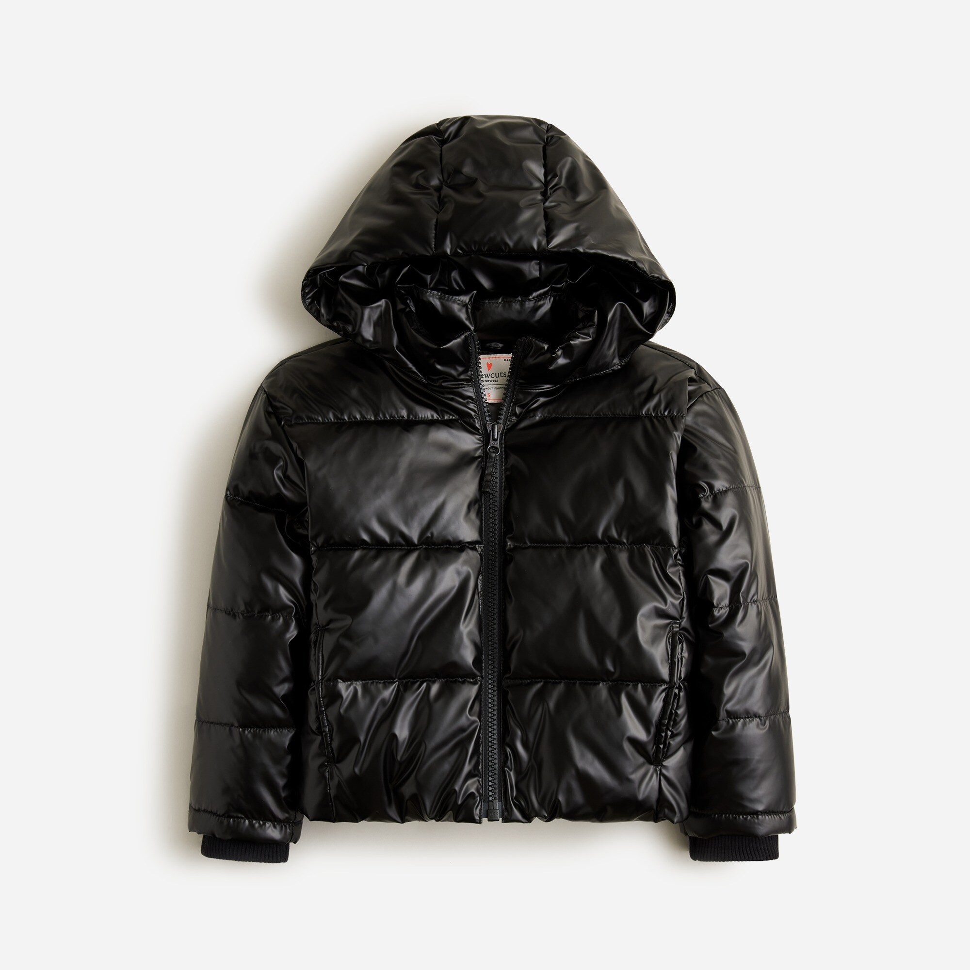 Girls' metallic cropped puffer jacket with PrimaLoft®