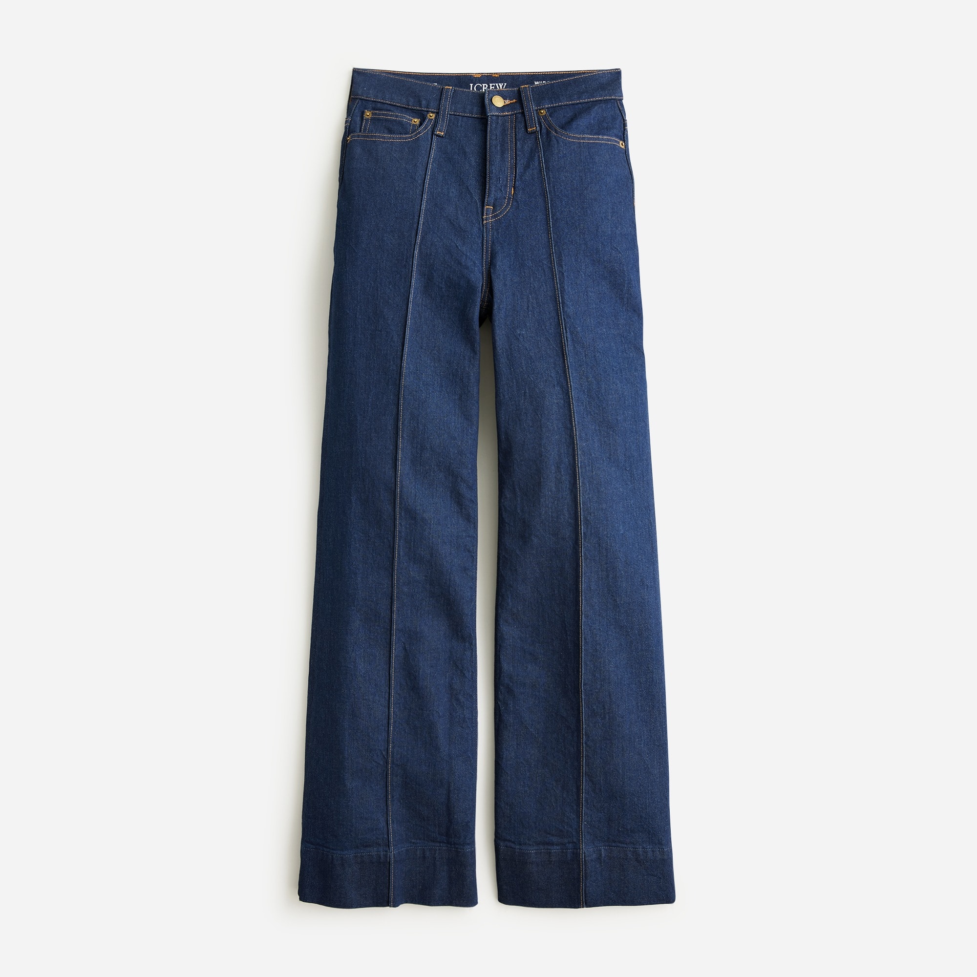 Pintuck Denim Trouser In Rinse Wash For Women | J.Crew