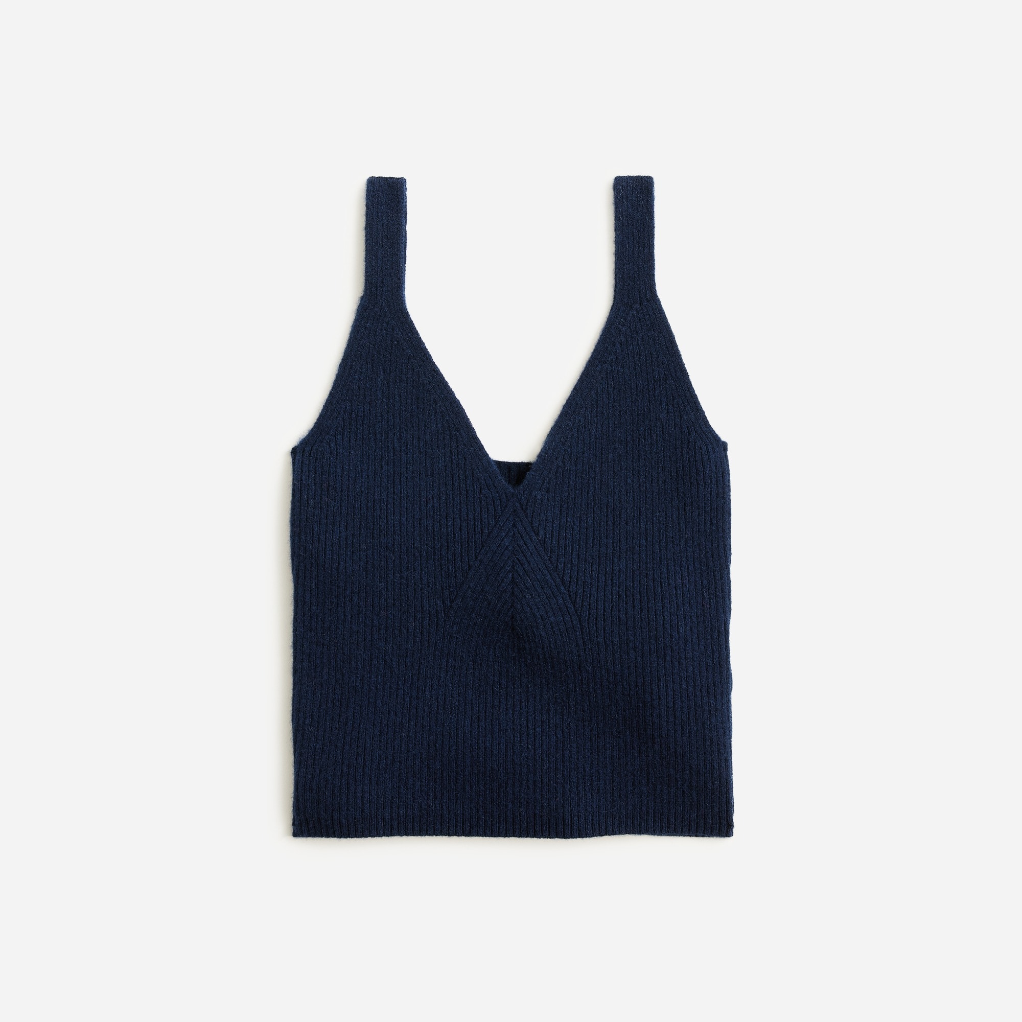  Collection cashmere cropped  sweater-tank in ribbed yarn
