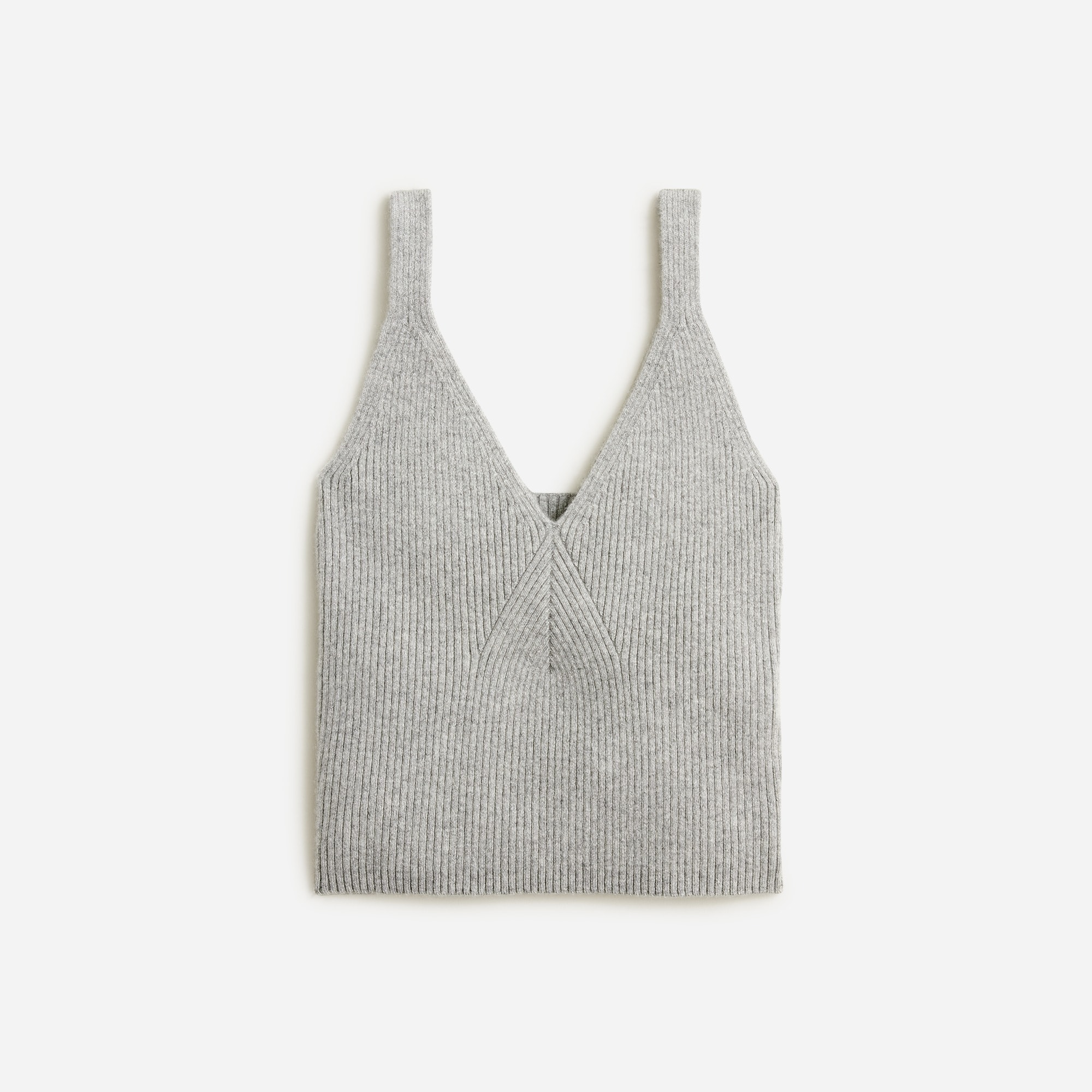 womens Collection cashmere cropped  sweater-tank in ribbed yarn