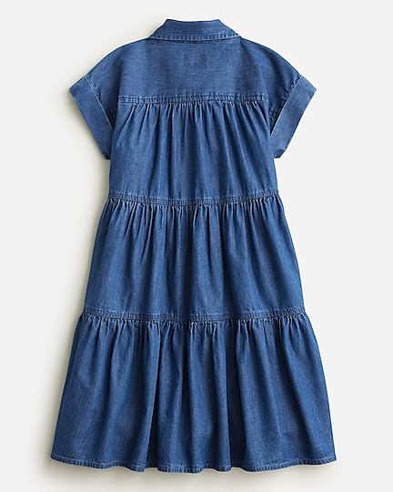 J.Crew: Girls' Button-front Chambray Shirtdress For Girls