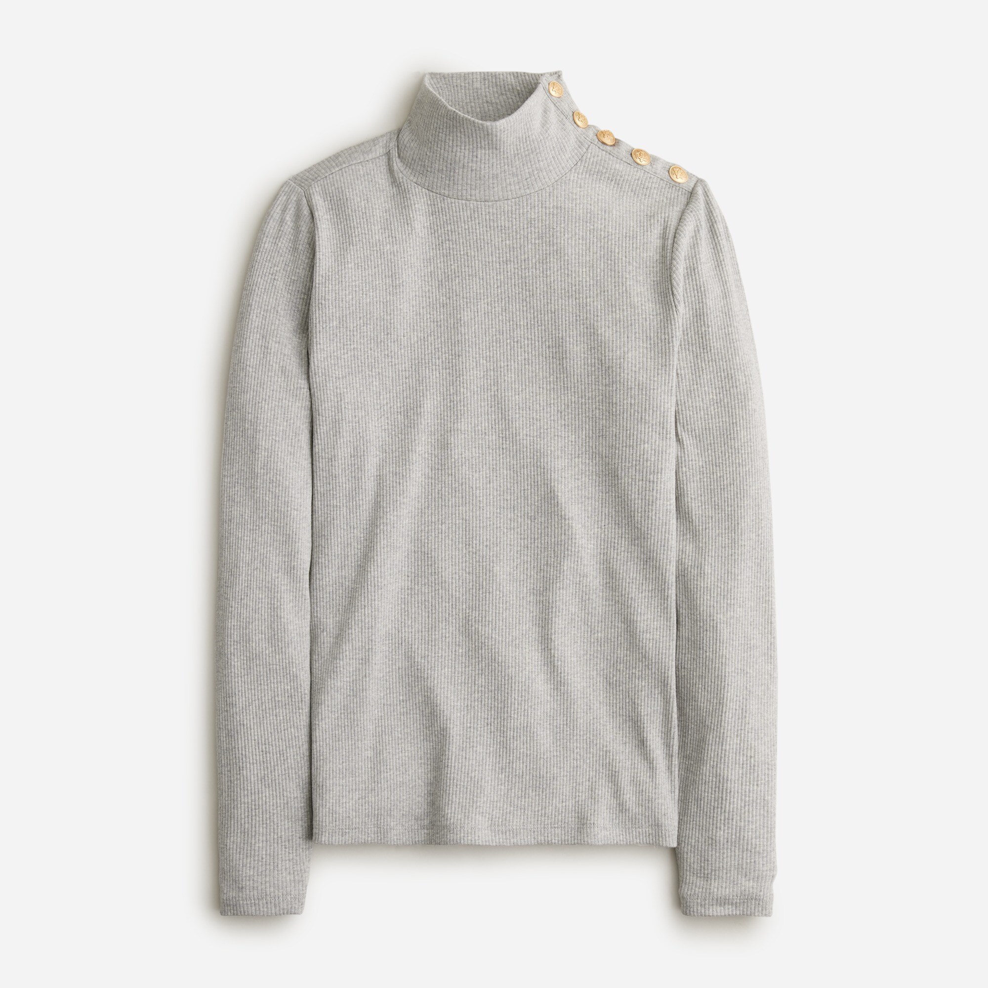 J.Crew: Vintage Rib Turtleneck With Buttons For Women