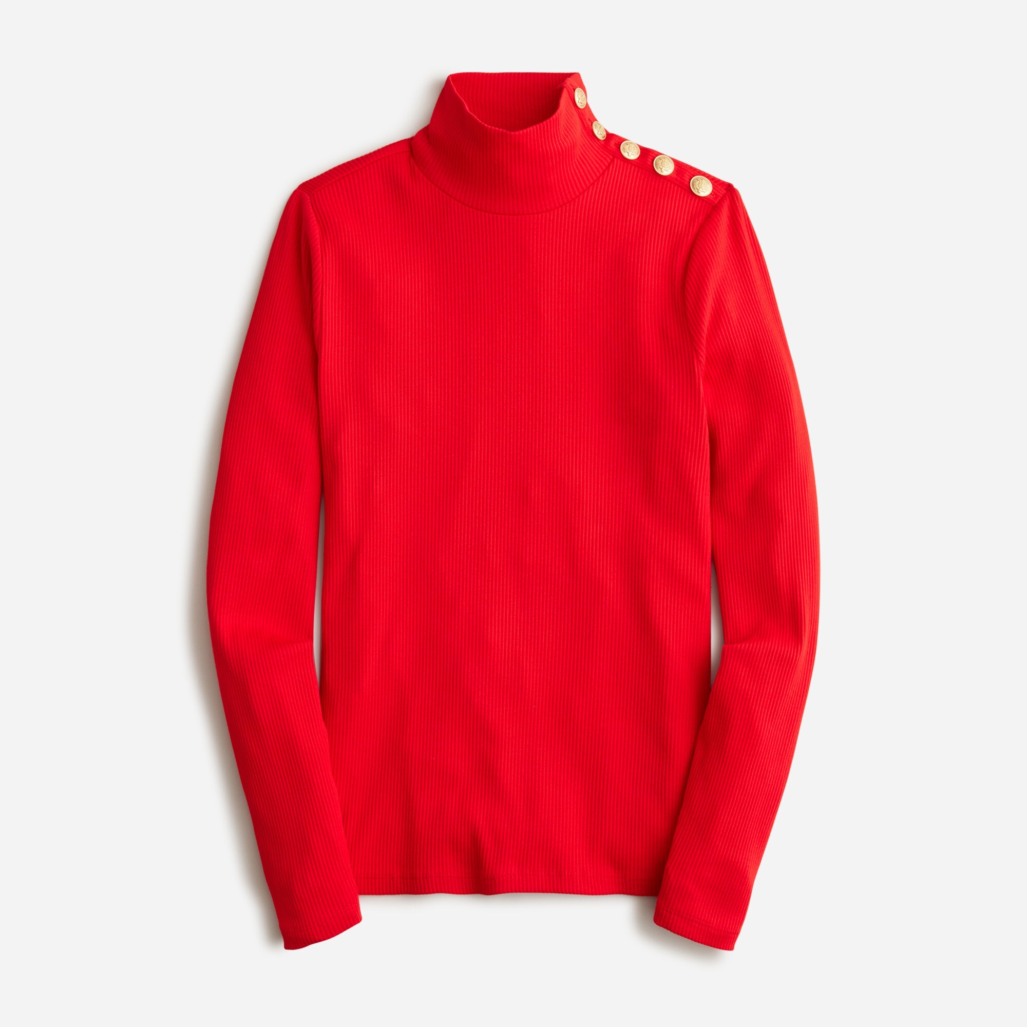 Vintage rib turtleneck with buttons