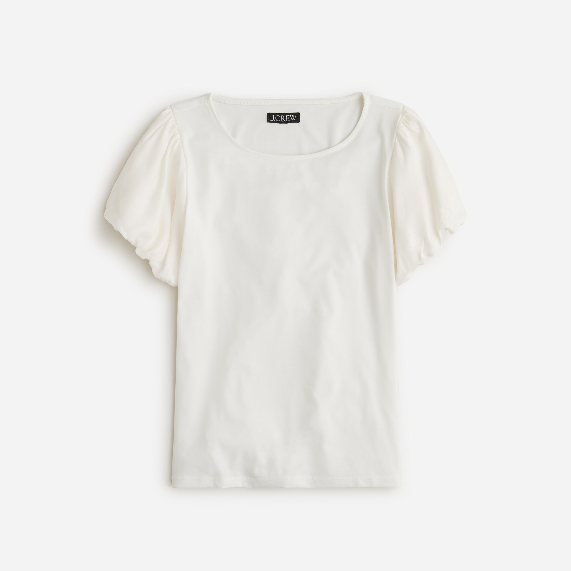 Matte jersey T-shirt with cupro sleeves
