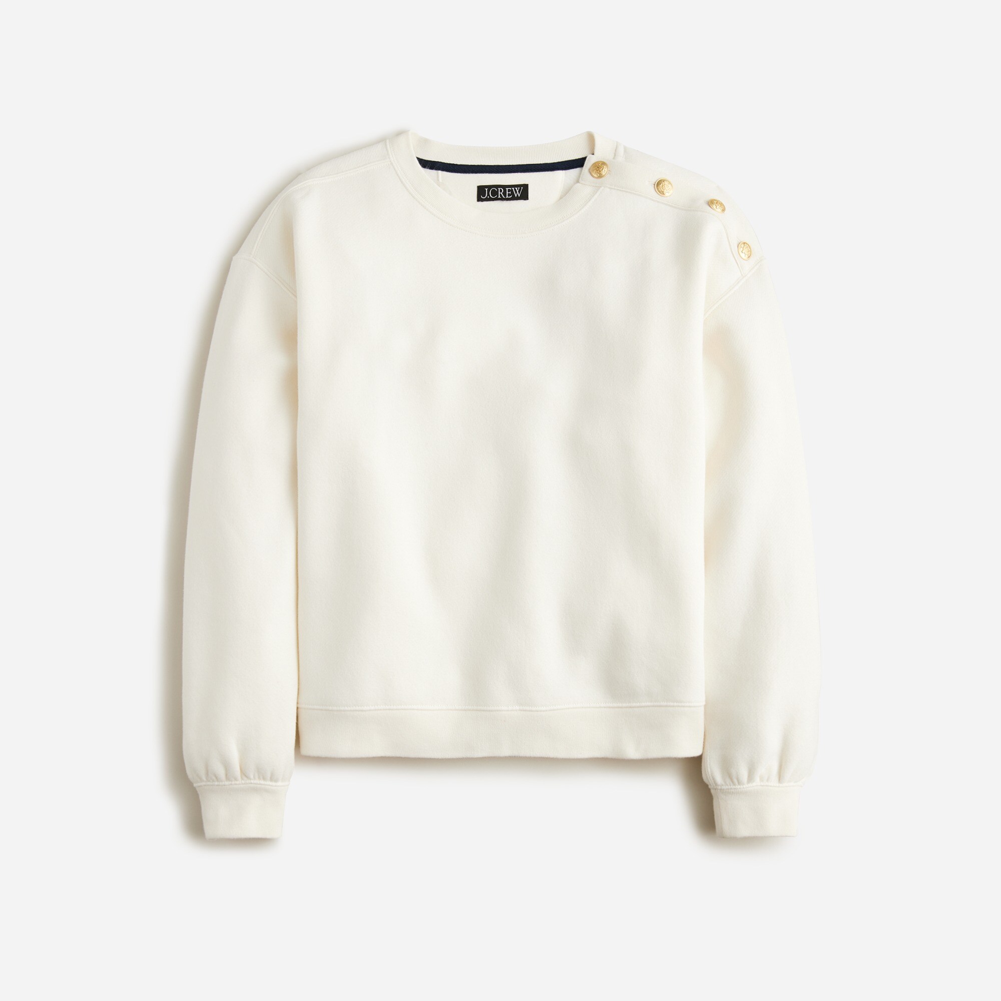 Heritage fleece cropped sweatshirt with buttons