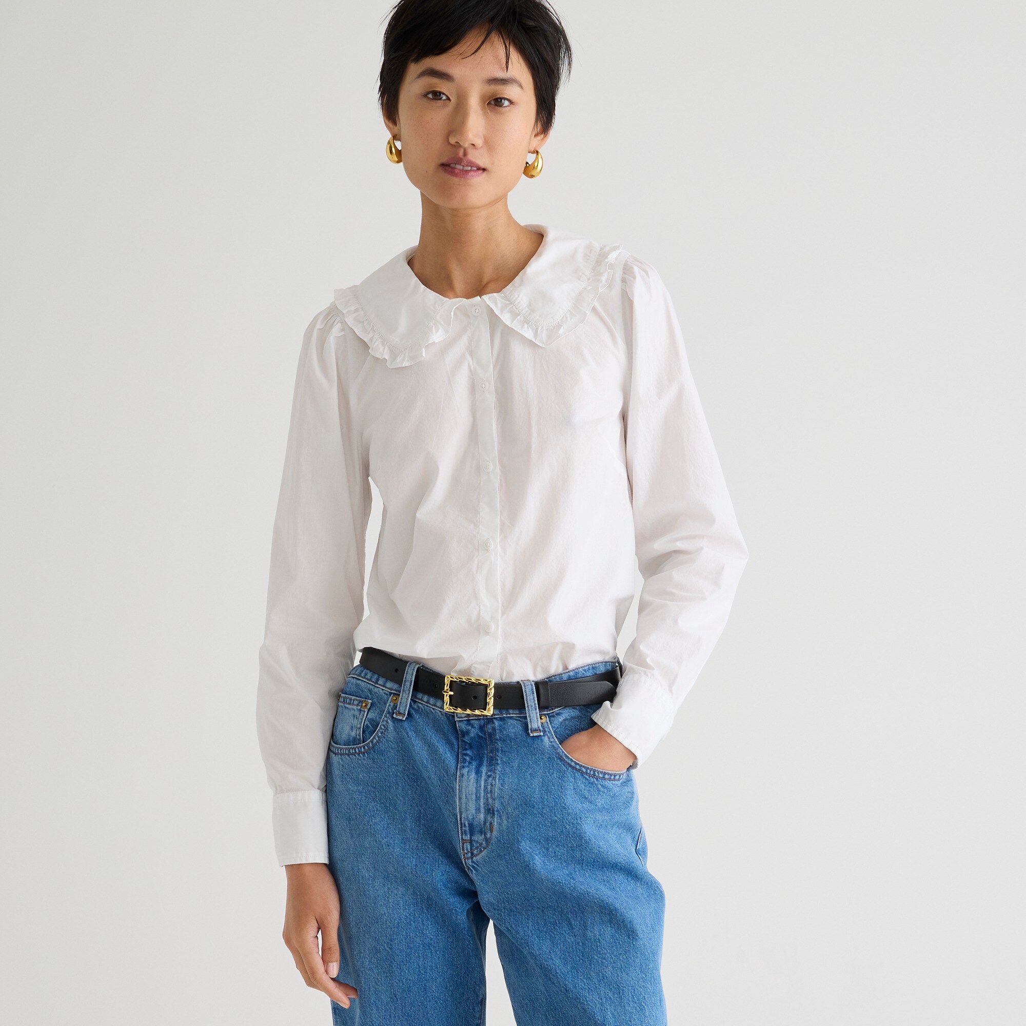 Tjw Ruffle Femme Shirt Ybl Ecru