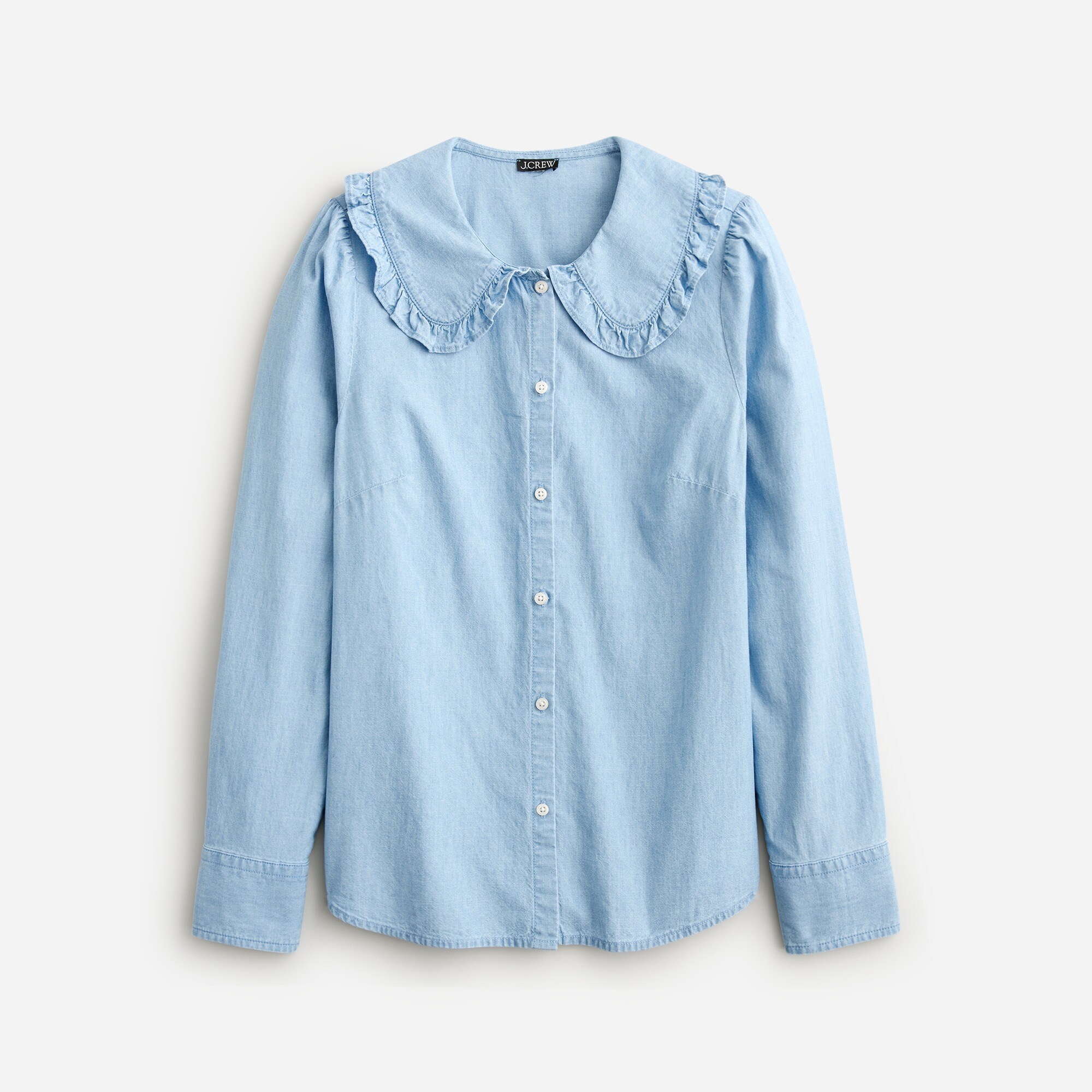 Renli Su Mae ruffle-collar cotton shirt - Neutrals