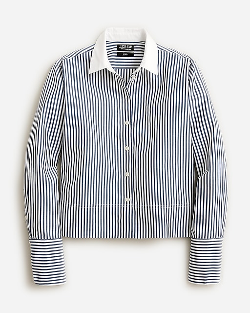  Cropped gar&ccedil;on shirt in striped print