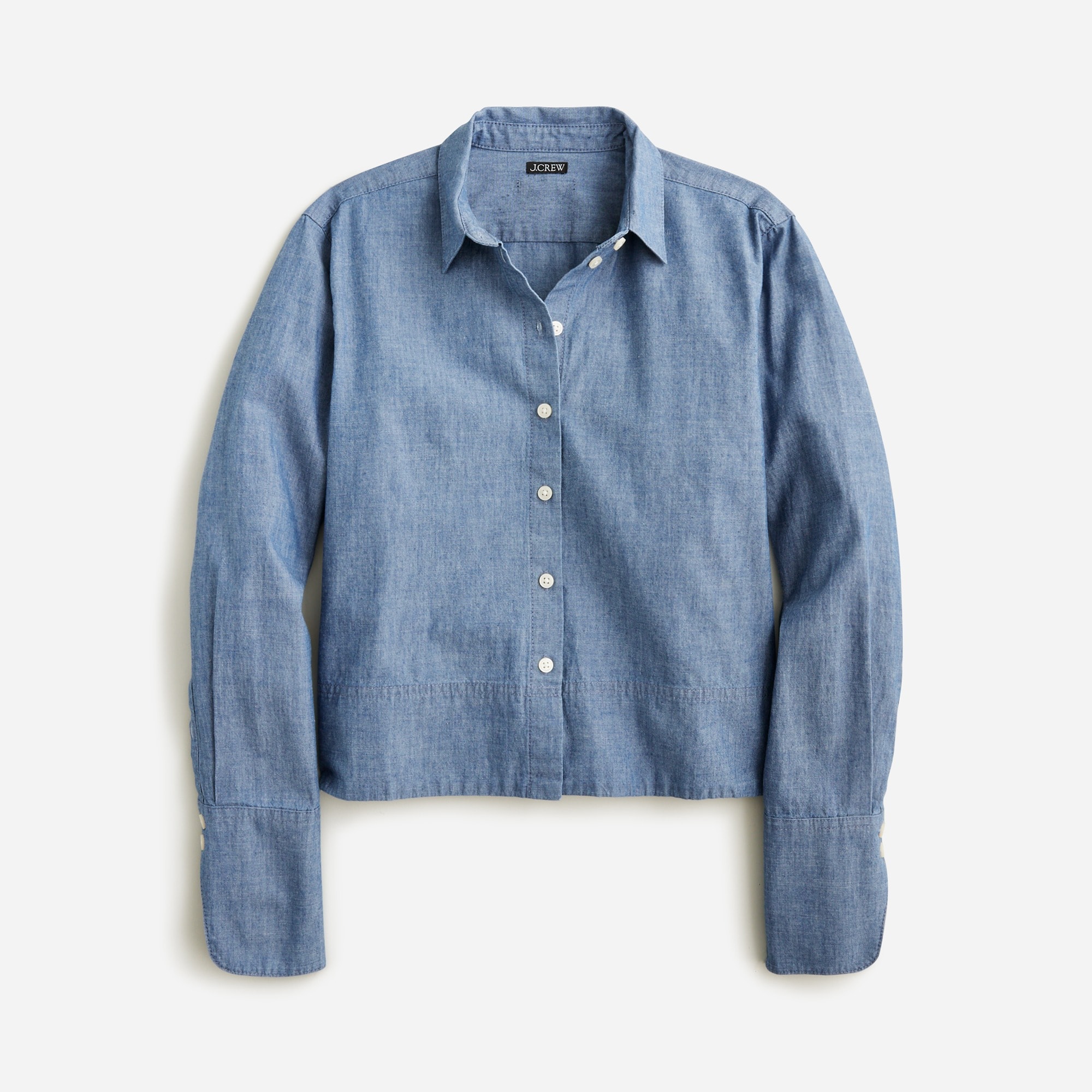  Cropped gar&ccedil;on shirt in chambray