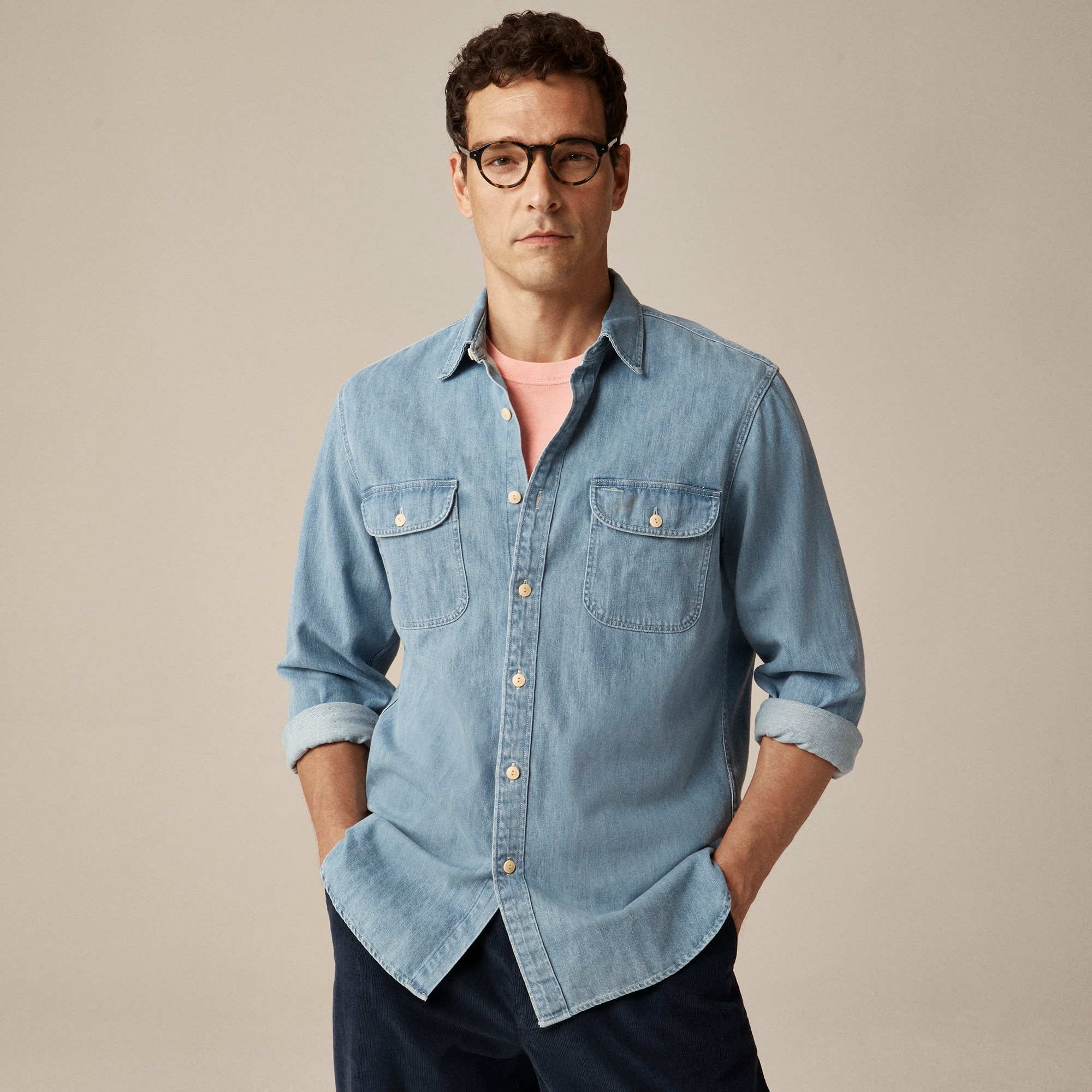 mens Midweight denim workshirt