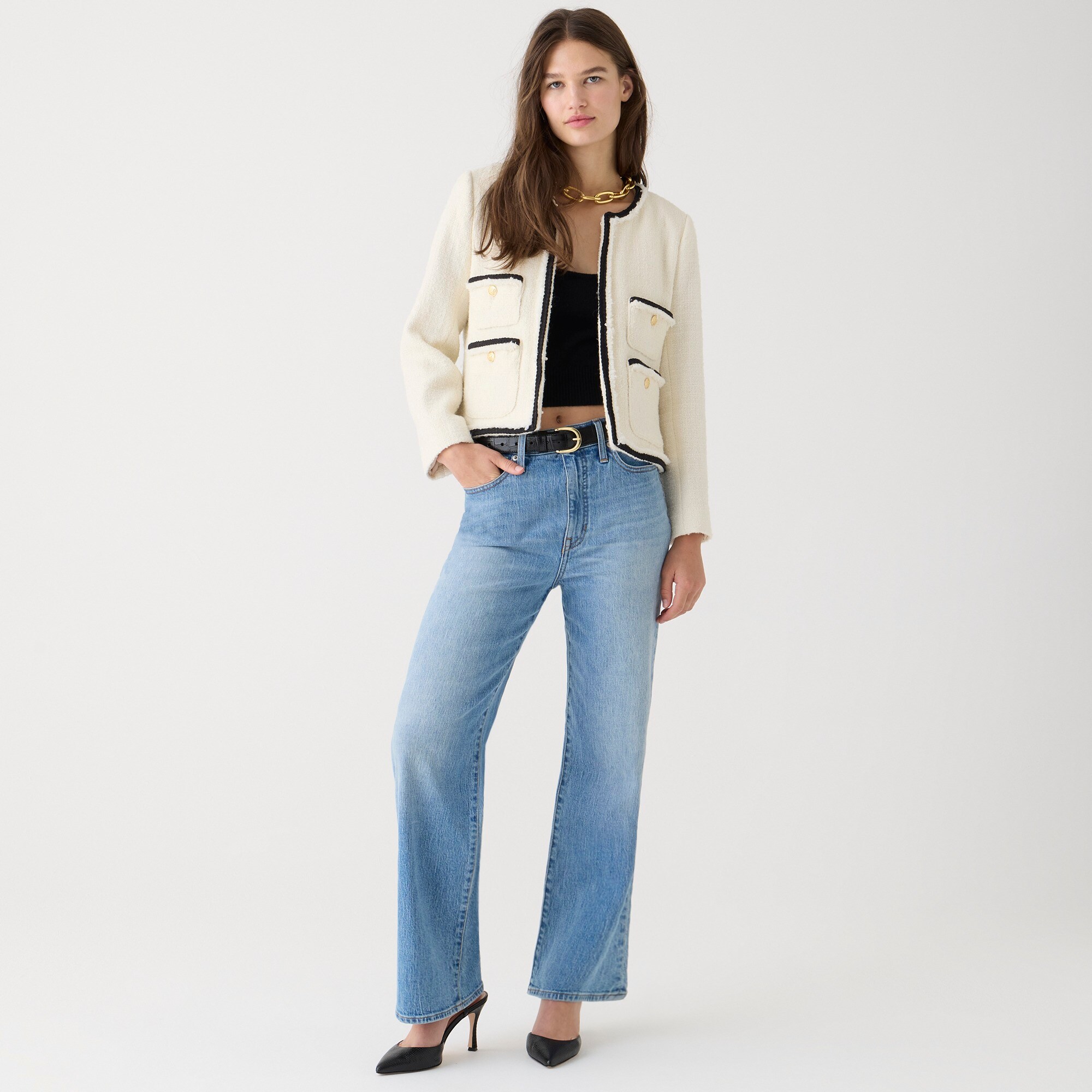womens Slim wide-leg jean in River place wash