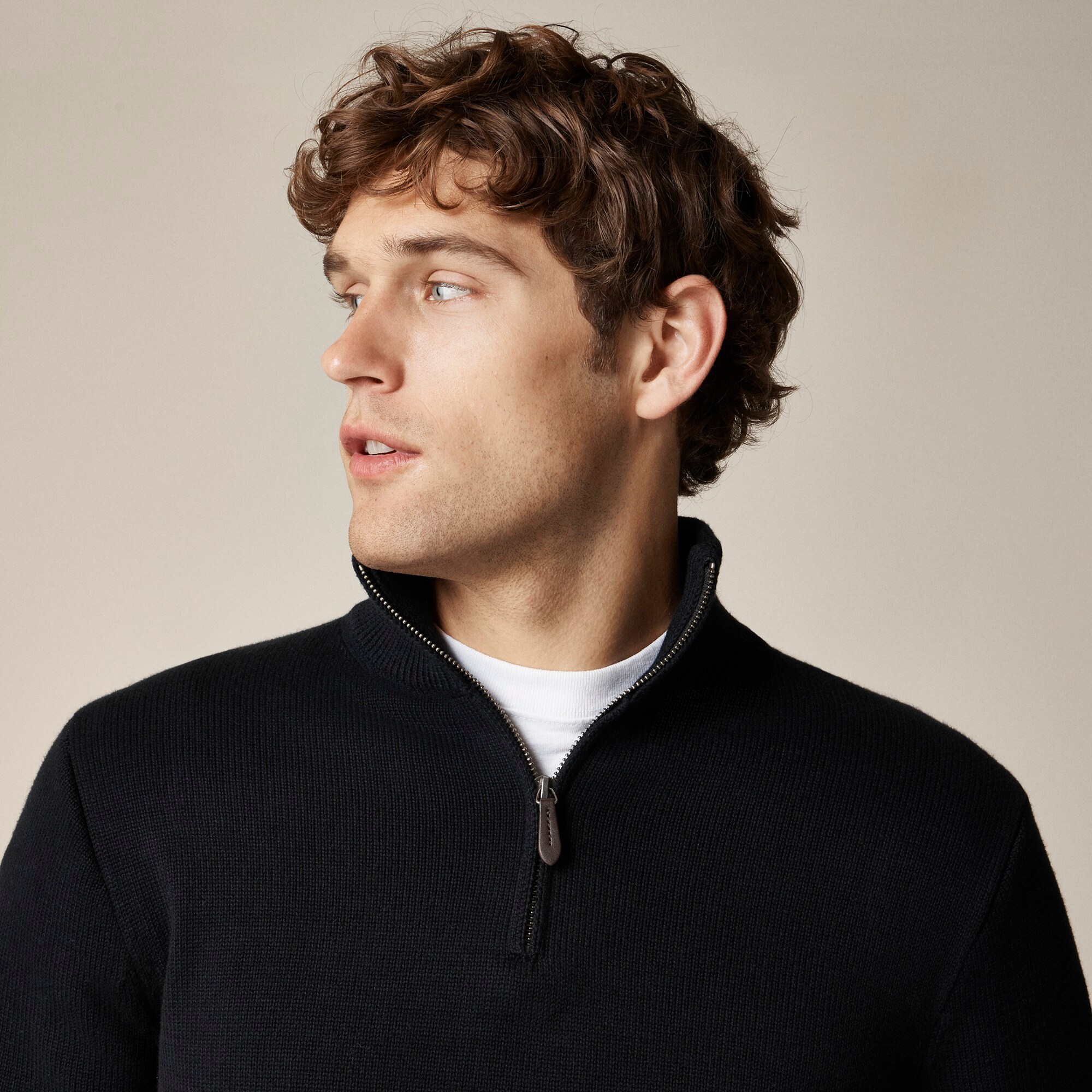 Heritage cotton quarter-zip sweater