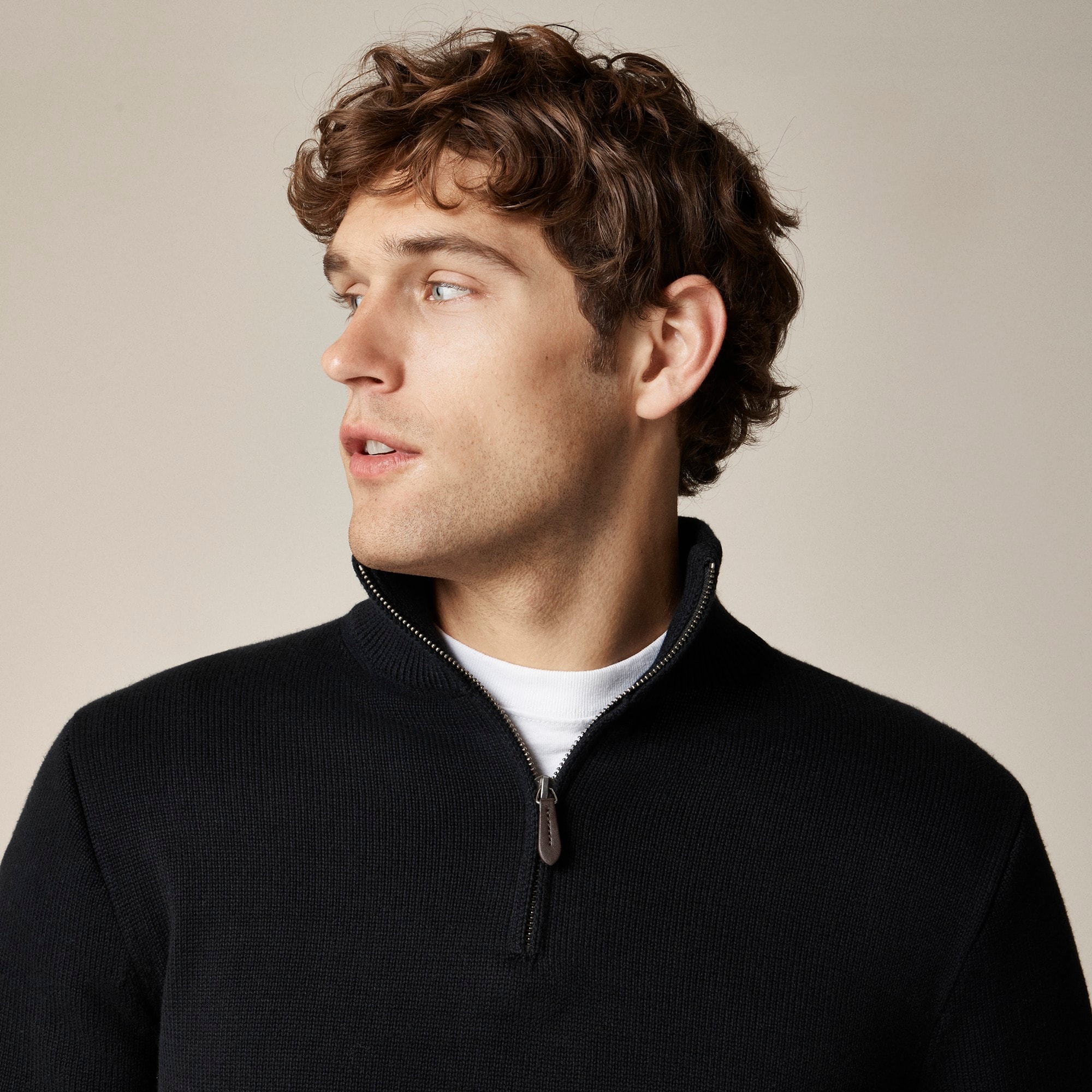 Heritage cotton quarter-zip sweater