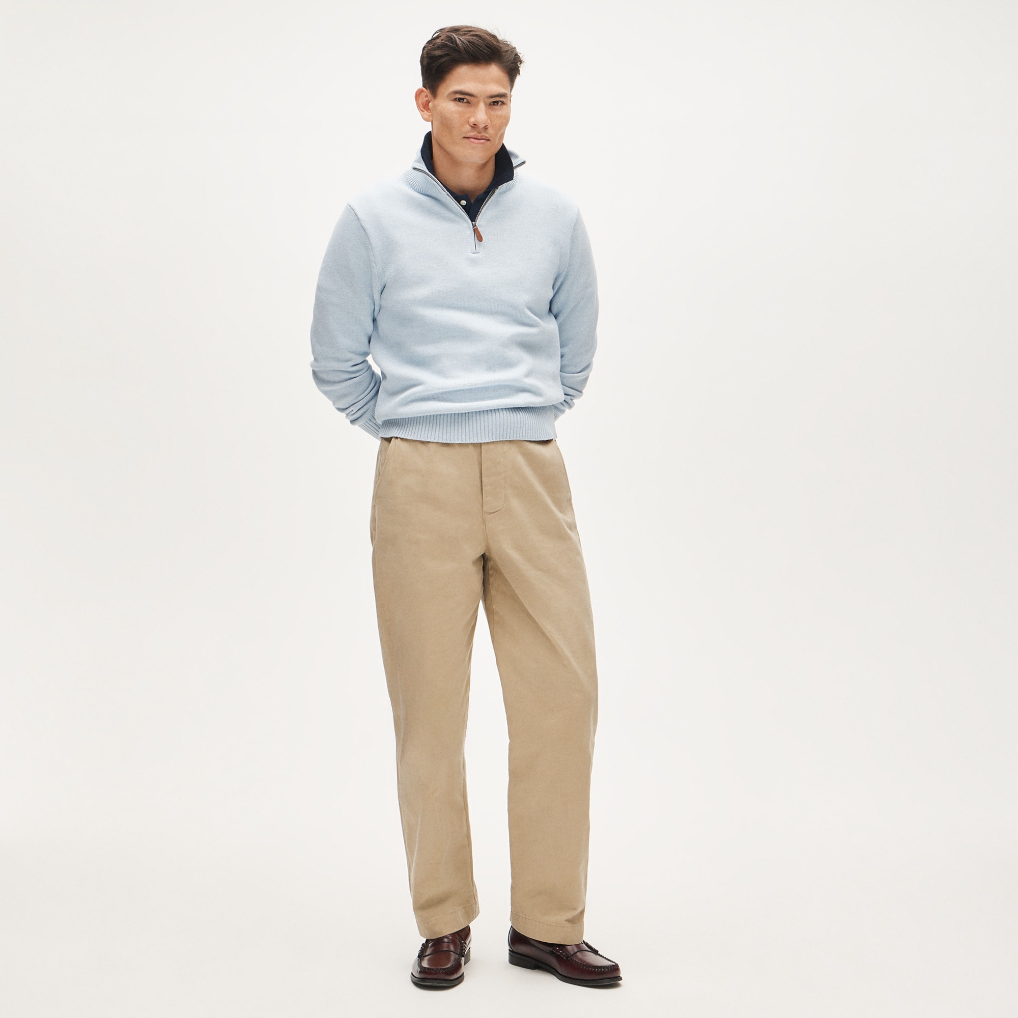 Heritage cotton quarter-zip sweater