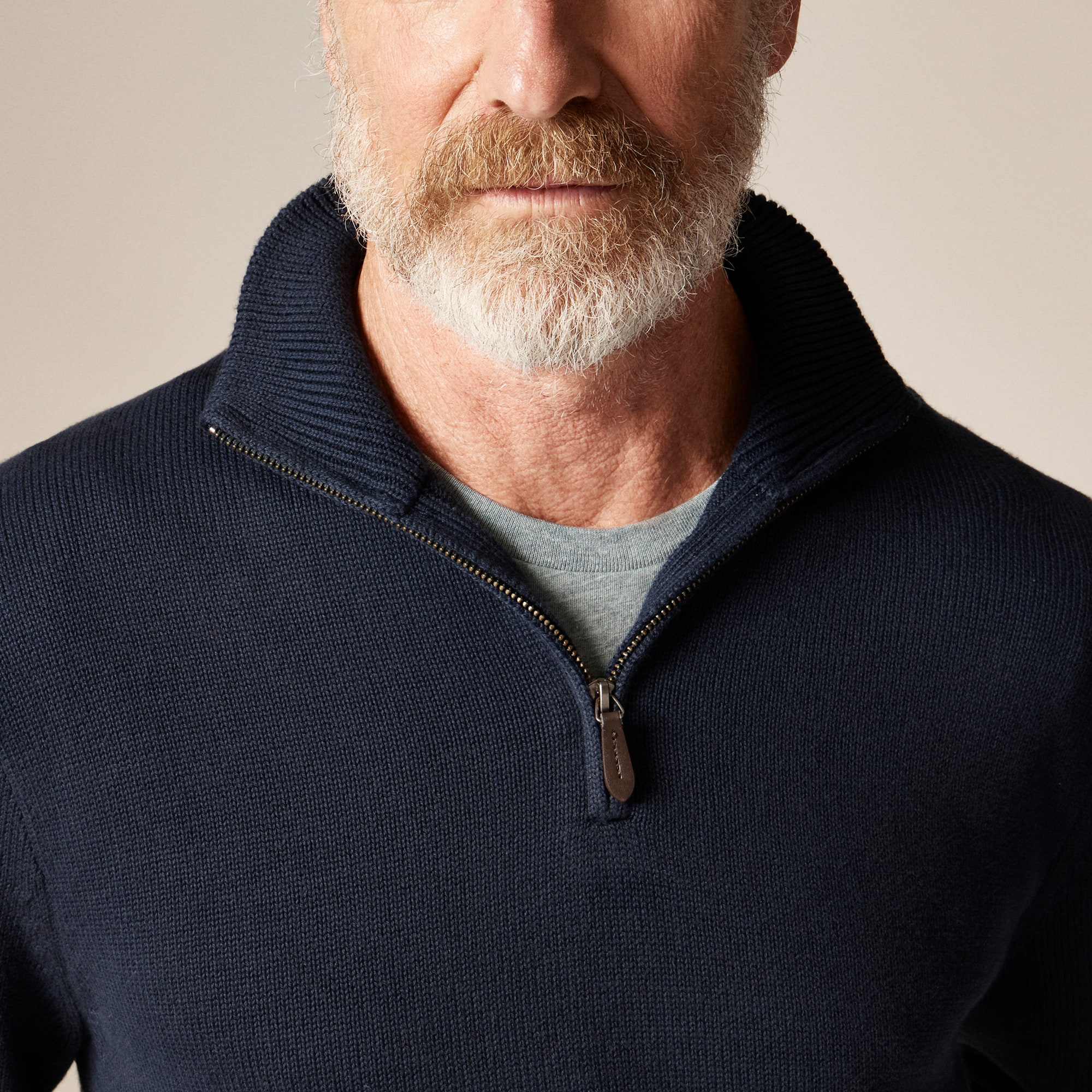 Heritage cotton half-zip sweater