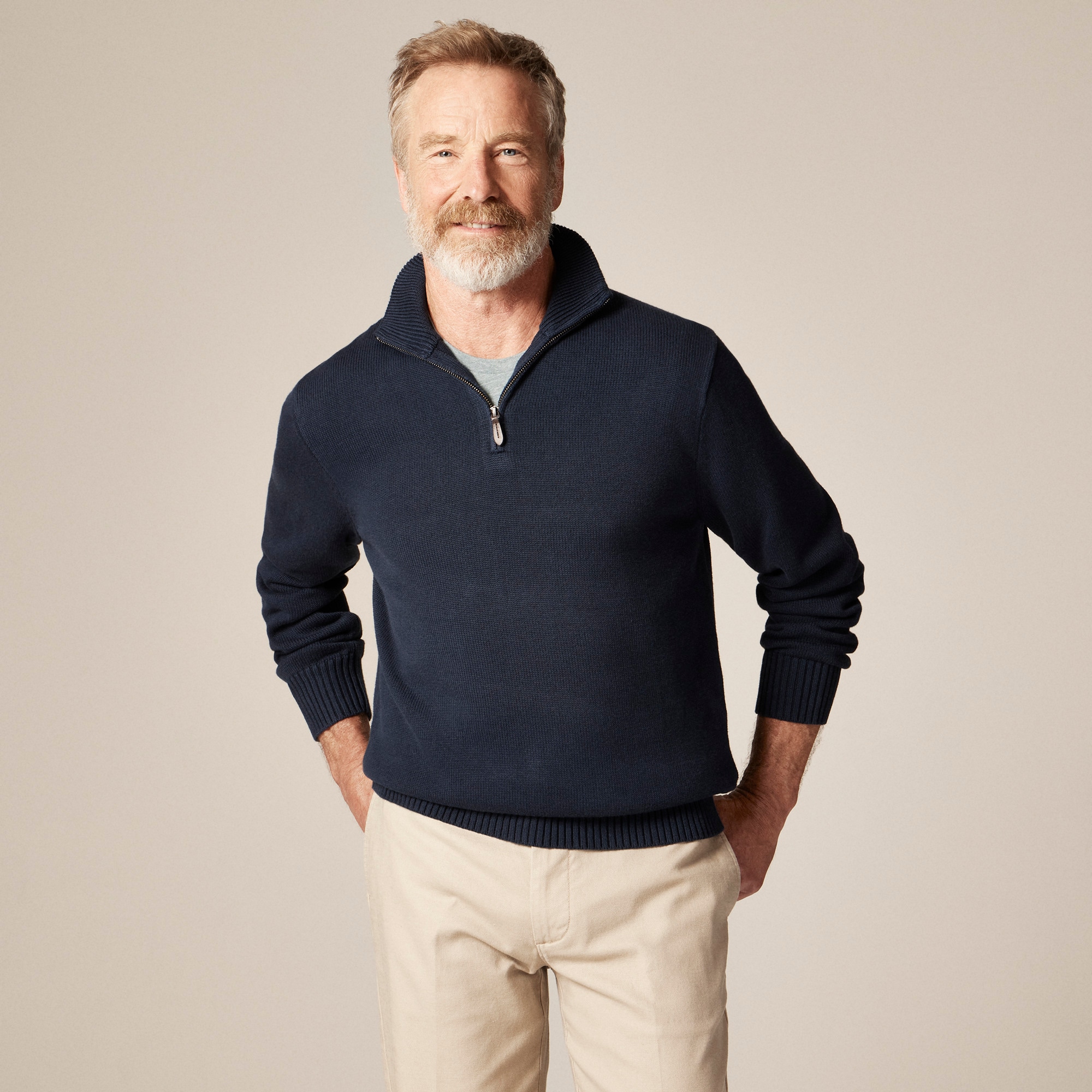  Heritage cotton quarter-zip sweater