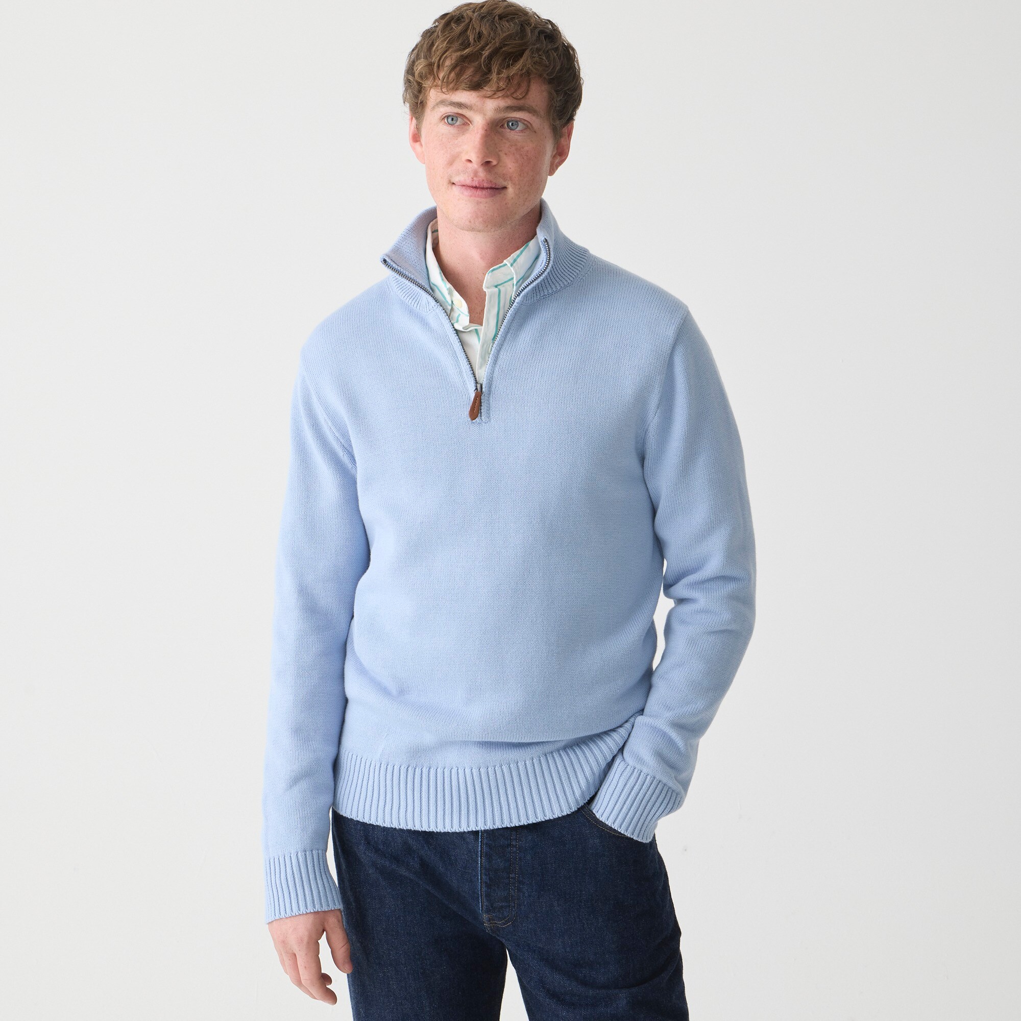 J.Crew: Cotton Sweater In Striped Garter Stitch For Men