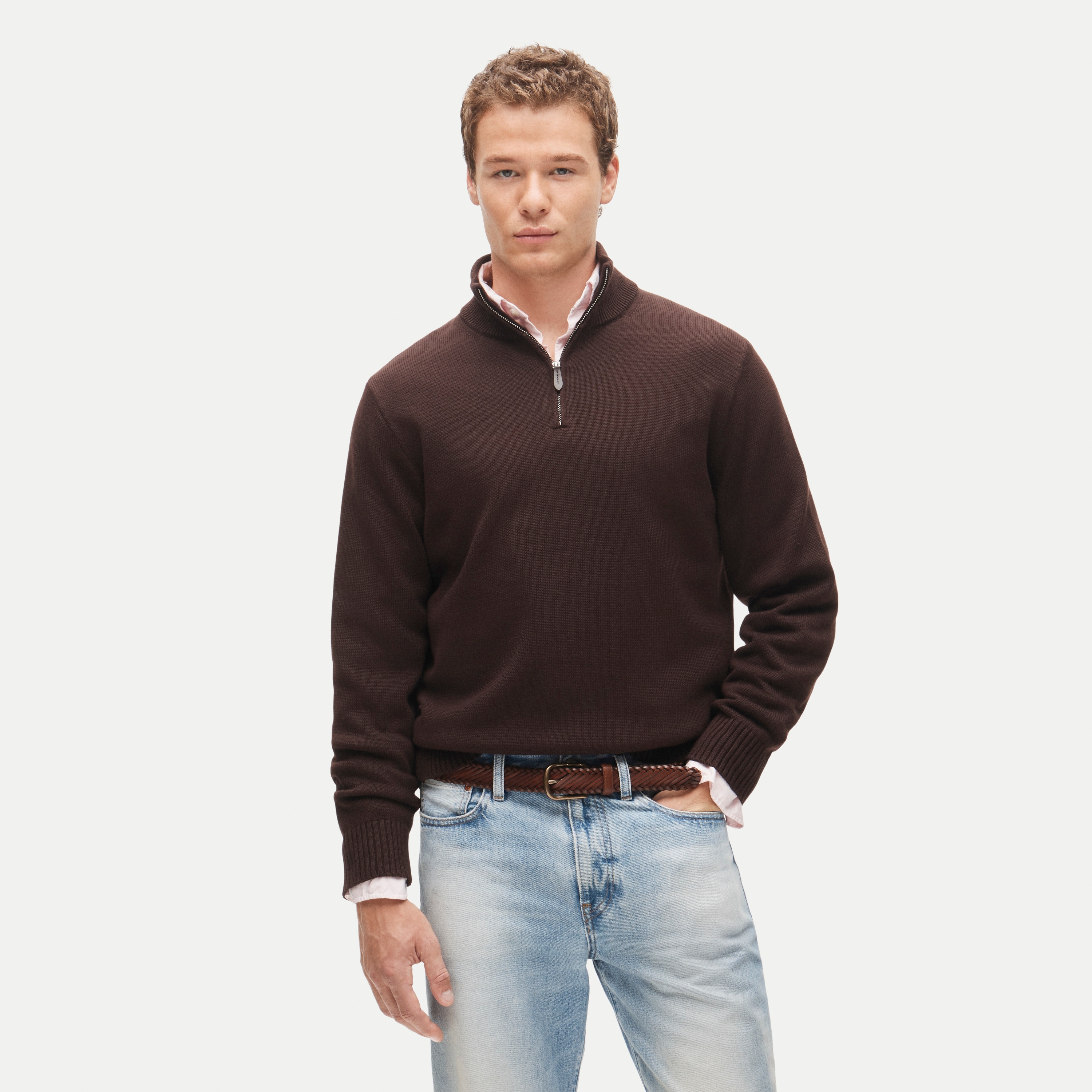 Heritage cotton quarter-zip sweater