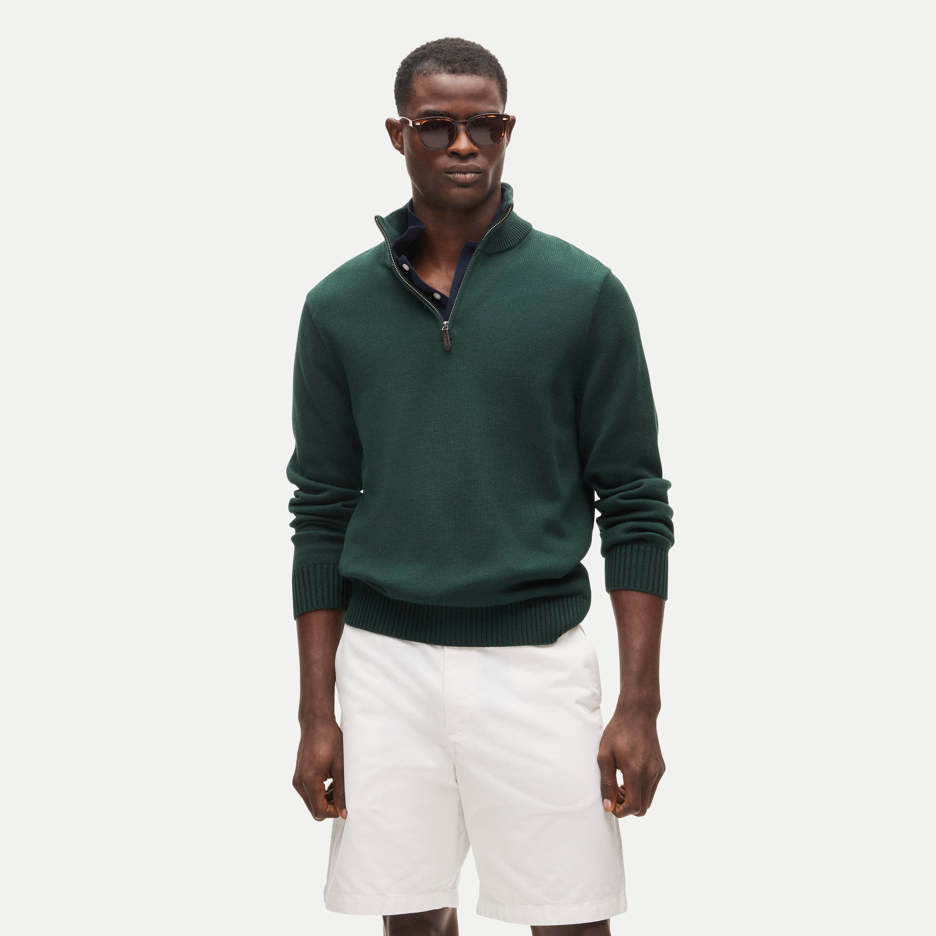 Heritage cotton quarter-zip sweater