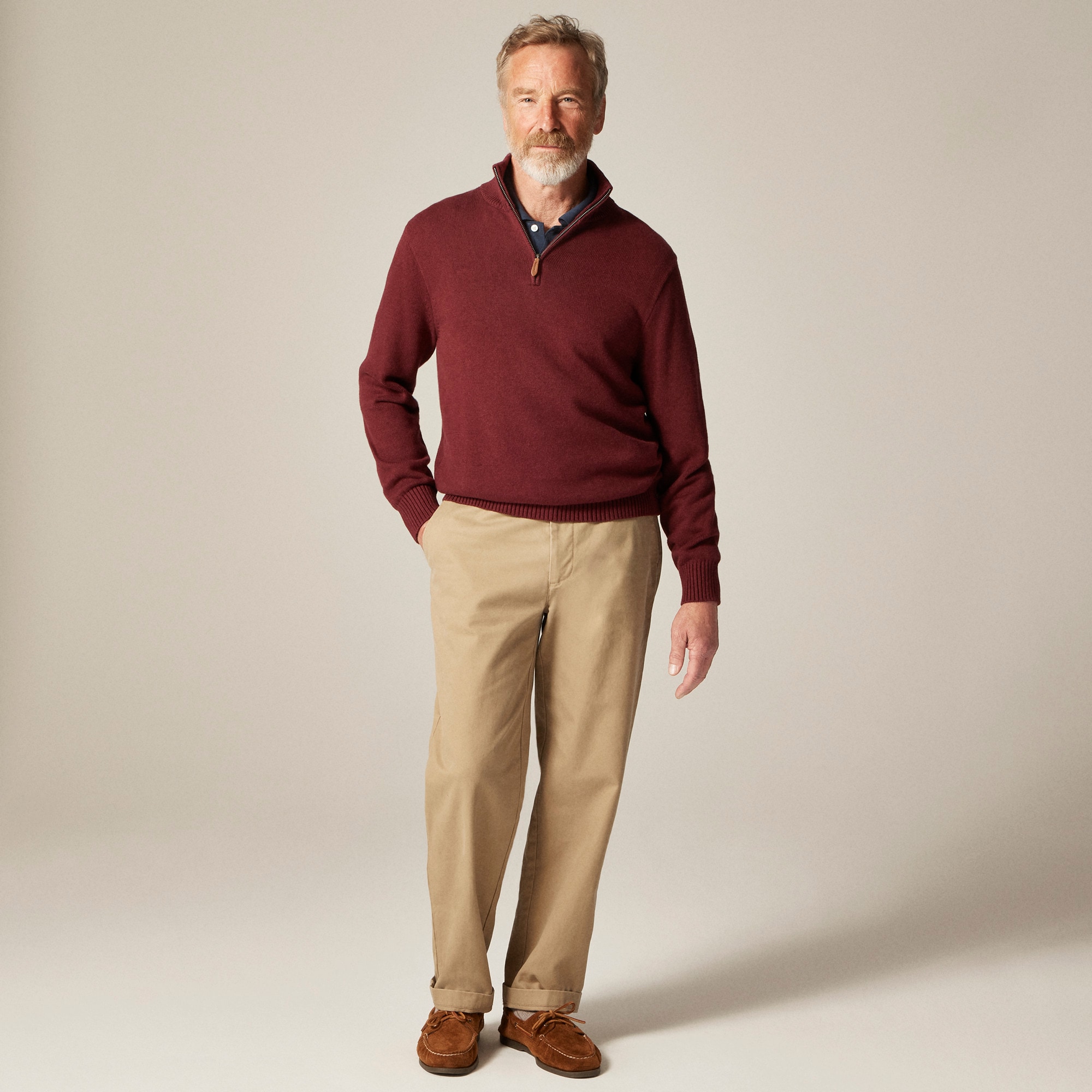 Heritage cotton half-zip sweater