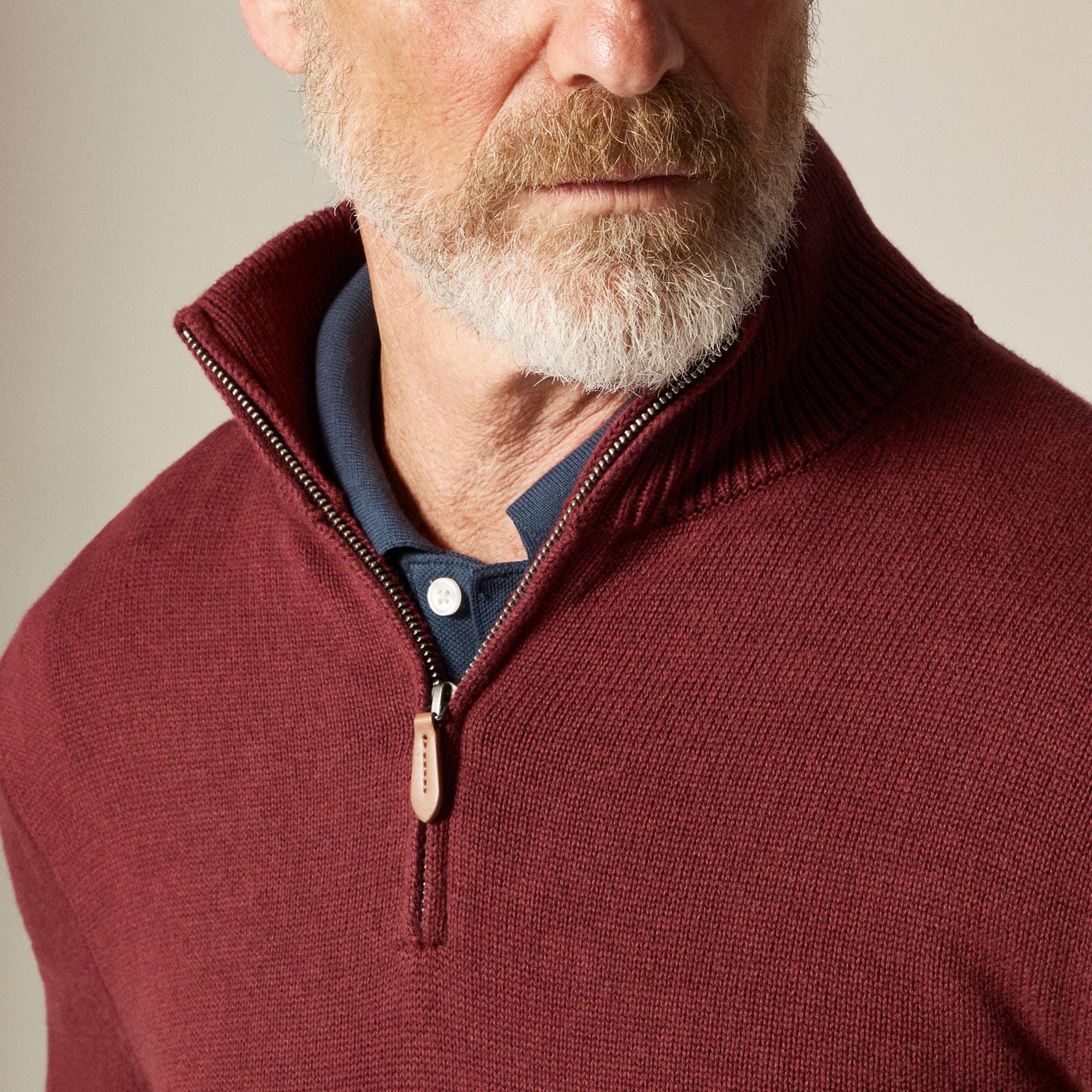 Heritage cotton quarter-zip sweater