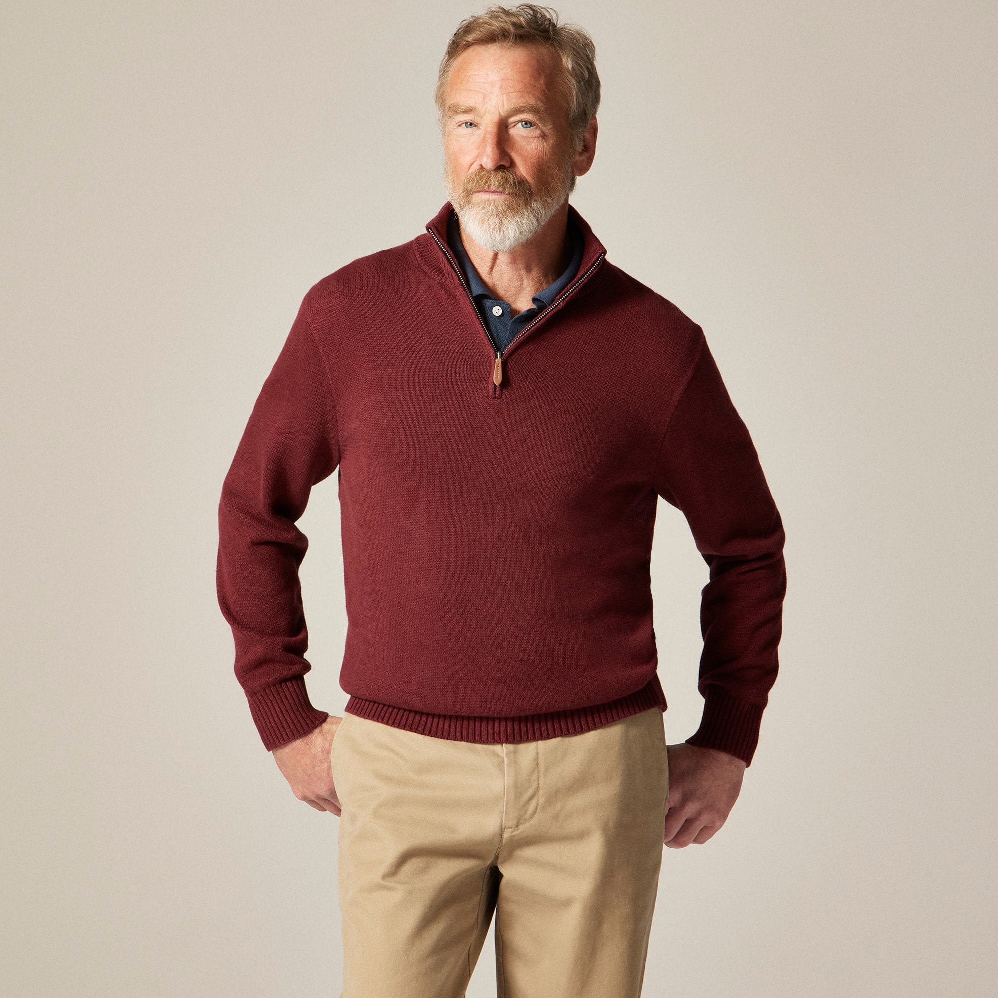  Heritage cotton quarter-zip sweater