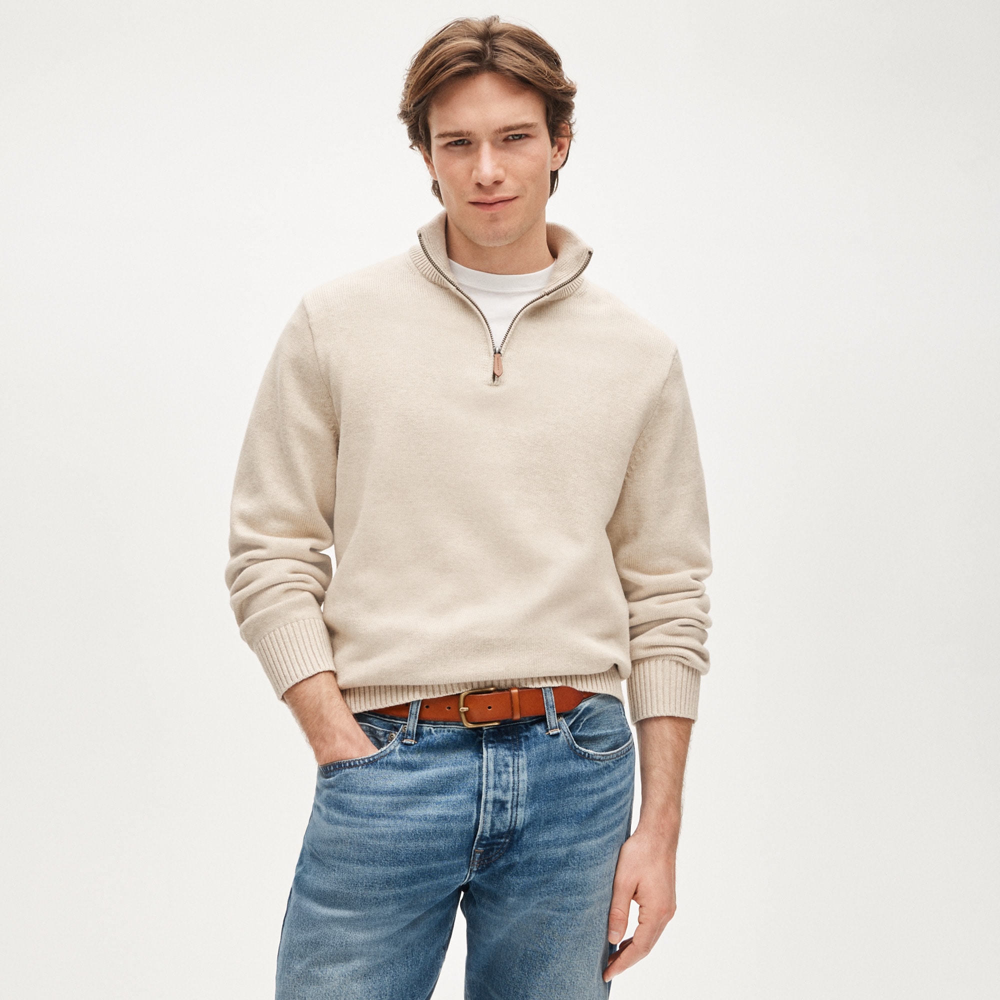 Heritage cotton quarter-zip sweater